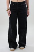 Adjustable wide leg Jeans - Black