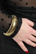 Bold ribbed Bangle - Big - Gold