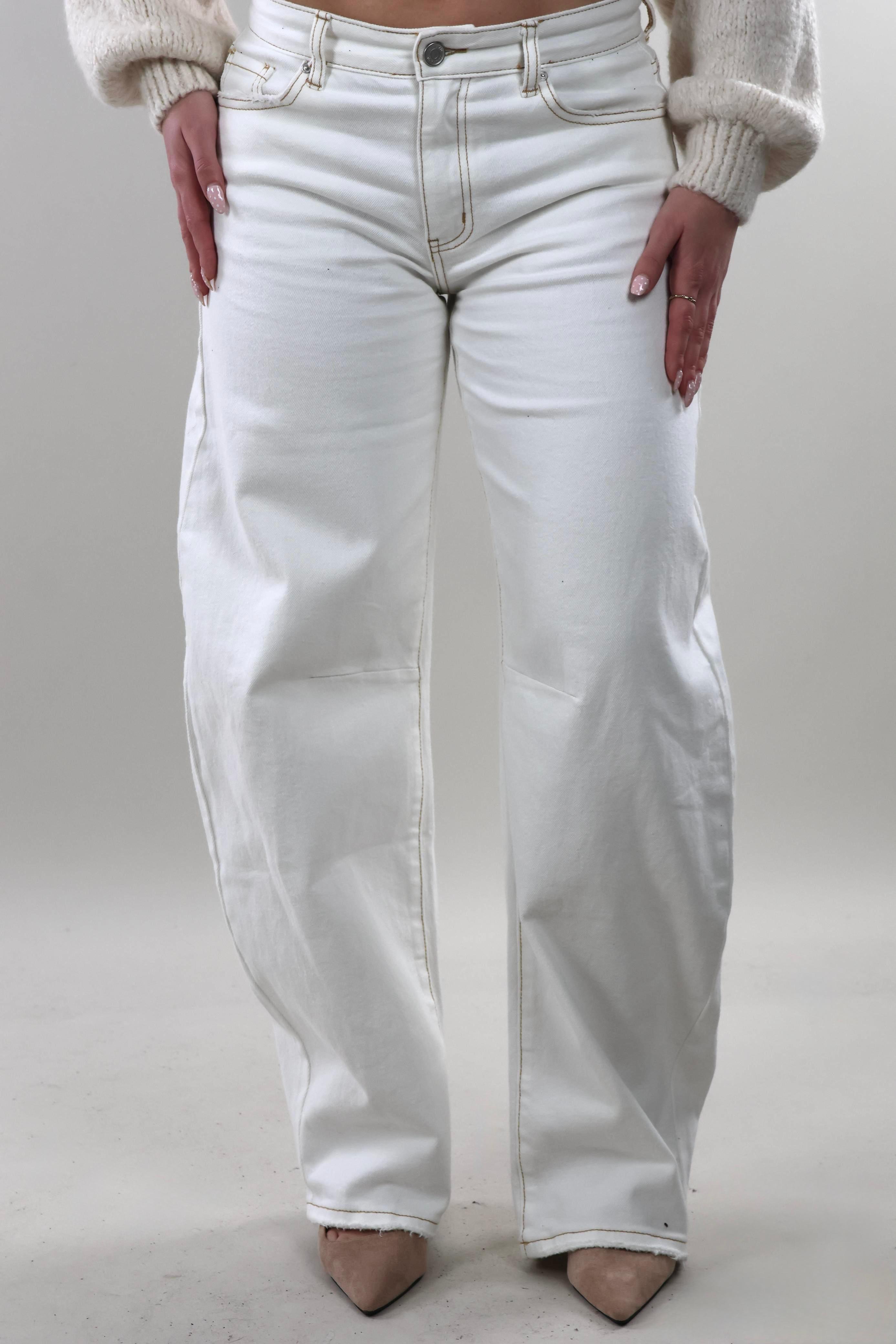 Mid waist balloon fit Jeans - Stretch - Off white