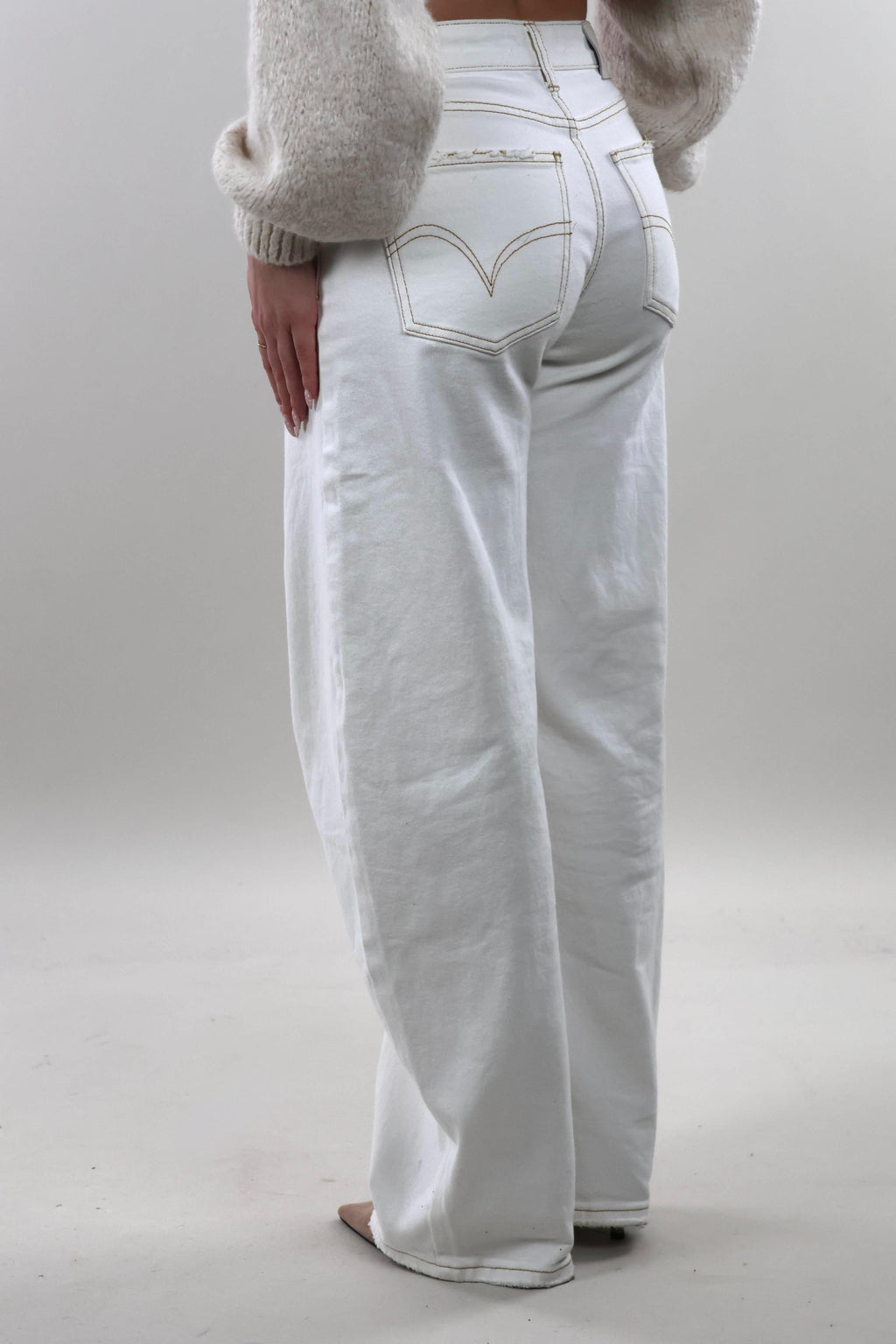 Mid waist balloon fit Jeans - Stretch - Off white
