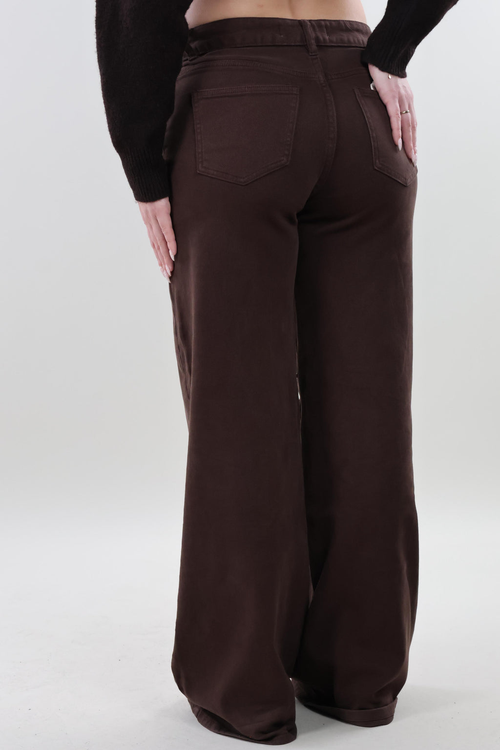 Studded brown wide leg Jeans - Stretch