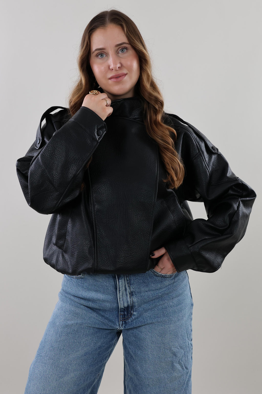 Laurent leather look Jacket