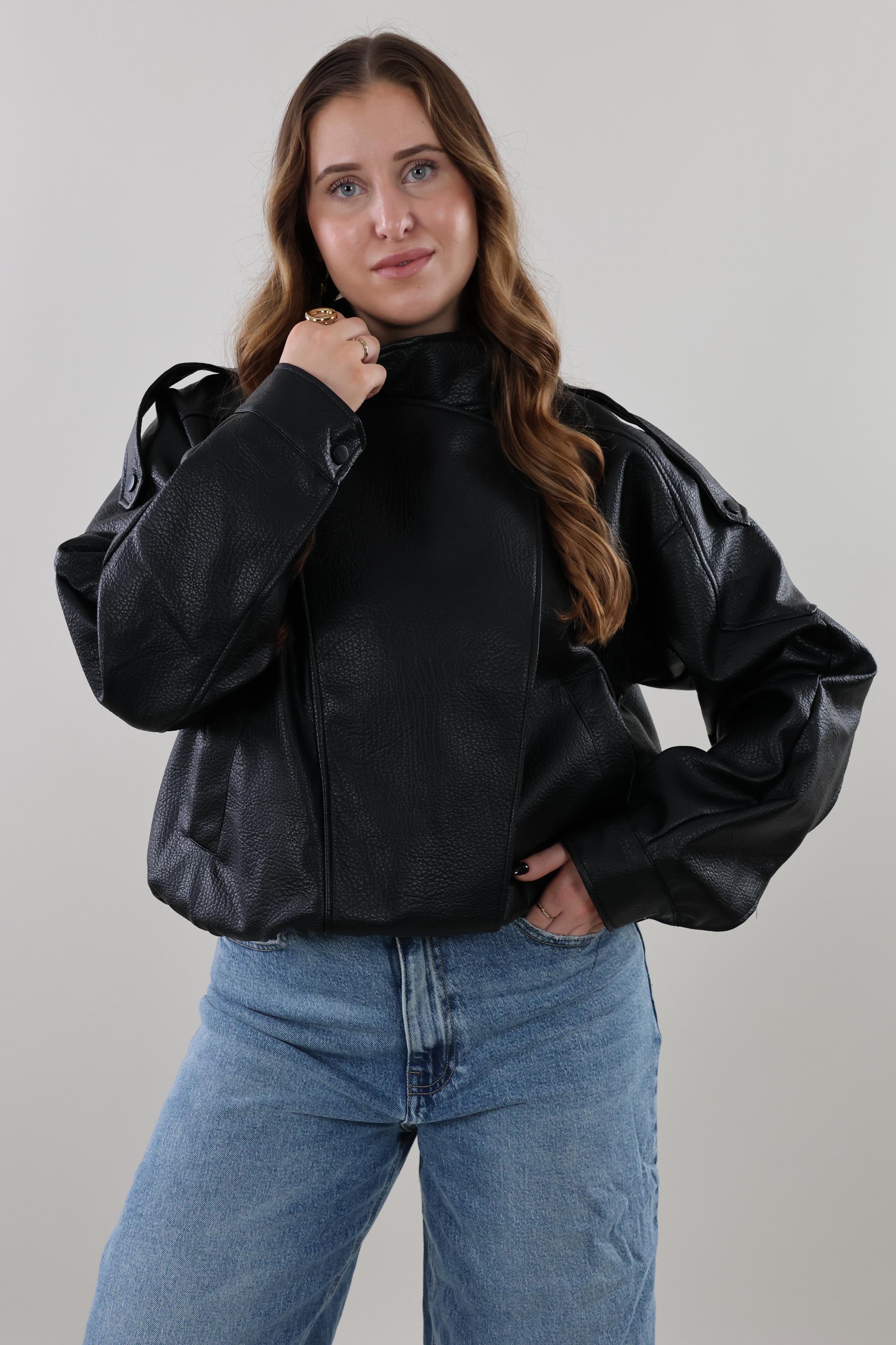 Laurent leather look Jacket