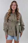 Wrap tie Blouse - Khaki