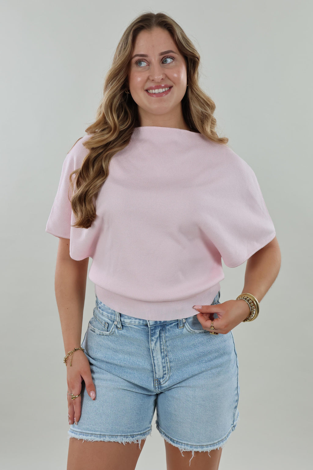 Soft batwing Top - Soft Pink