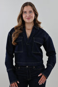 Denim pocket Top - Dark denim