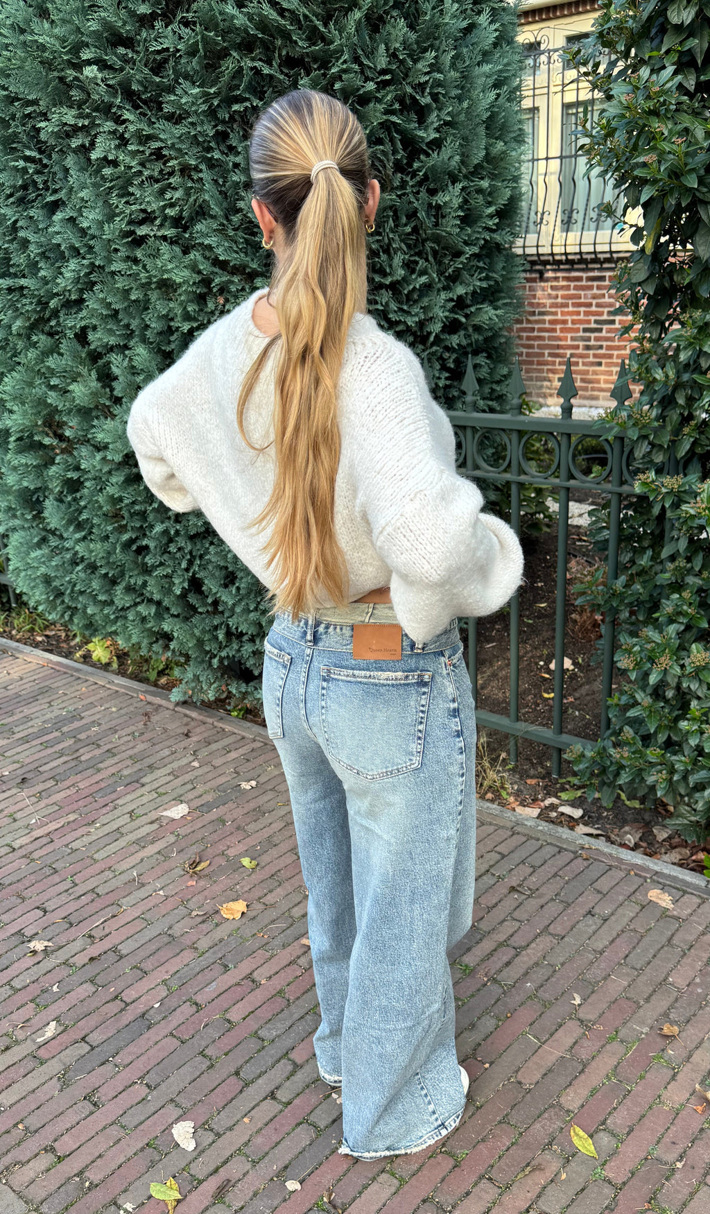 Vintage foldover wide leg jeans