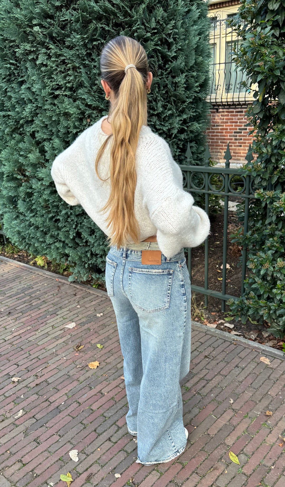 Vintage foldover wide leg jeans