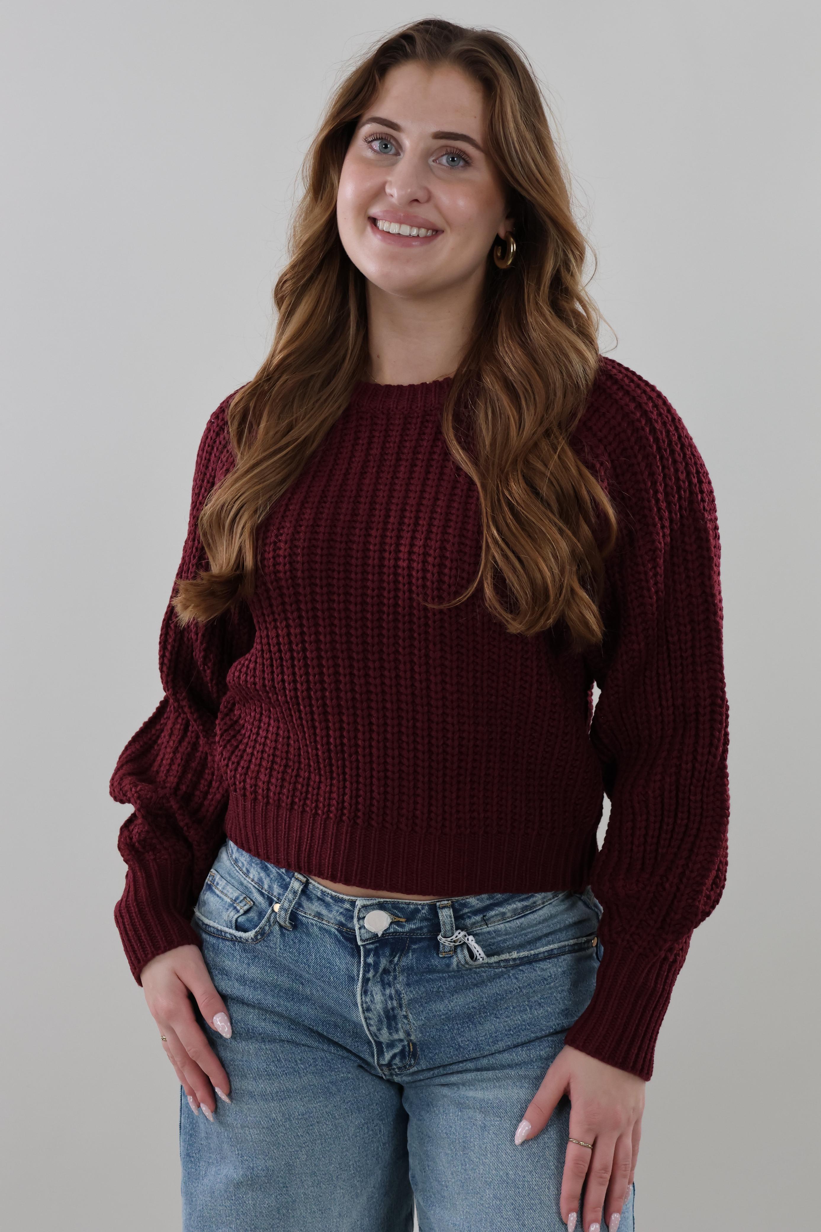 Cozy ribbed Sweater - Burgundy