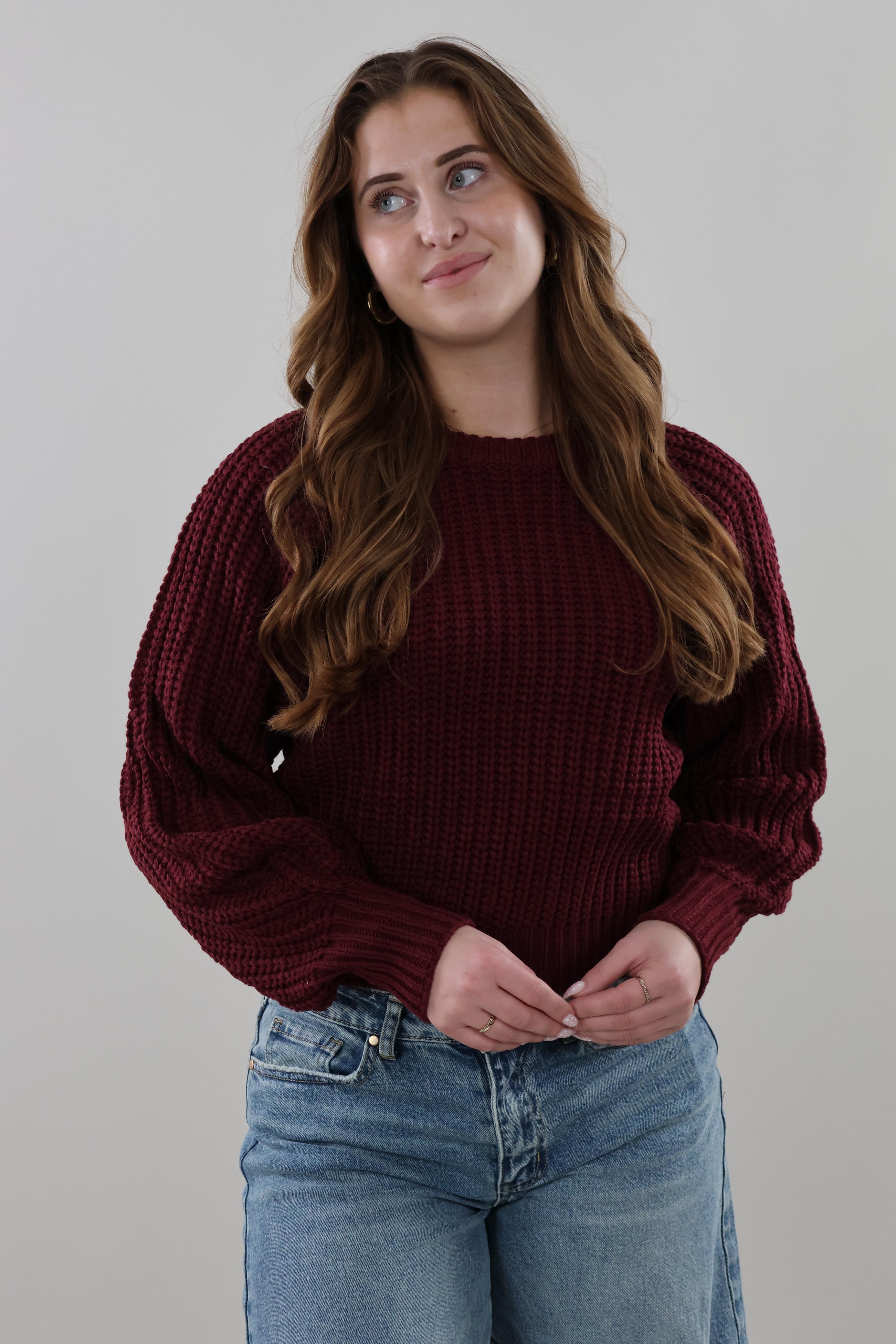 Cozy ribbed Sweater - Burgundy