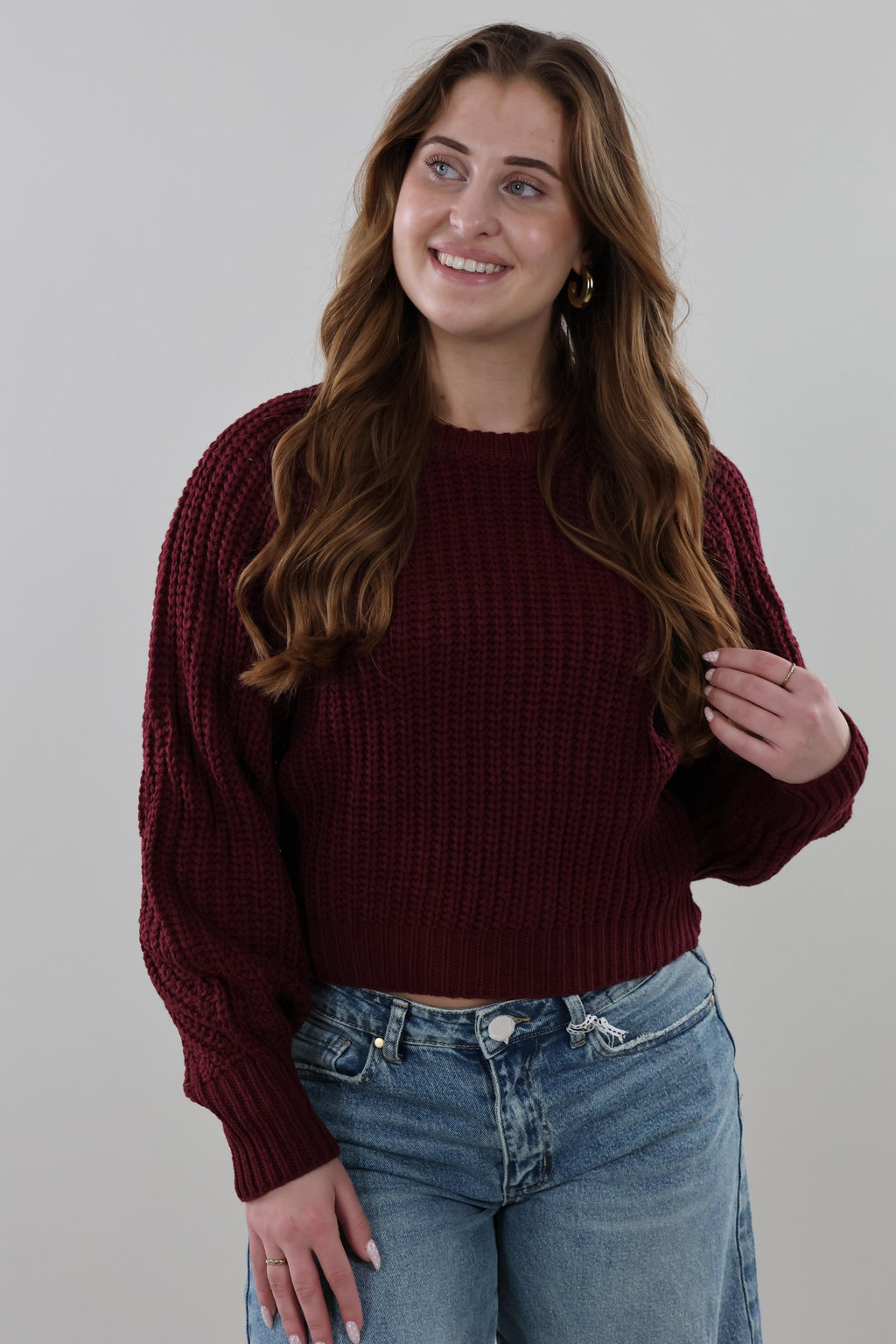 Cozy ribbed Sweater - Burgundy