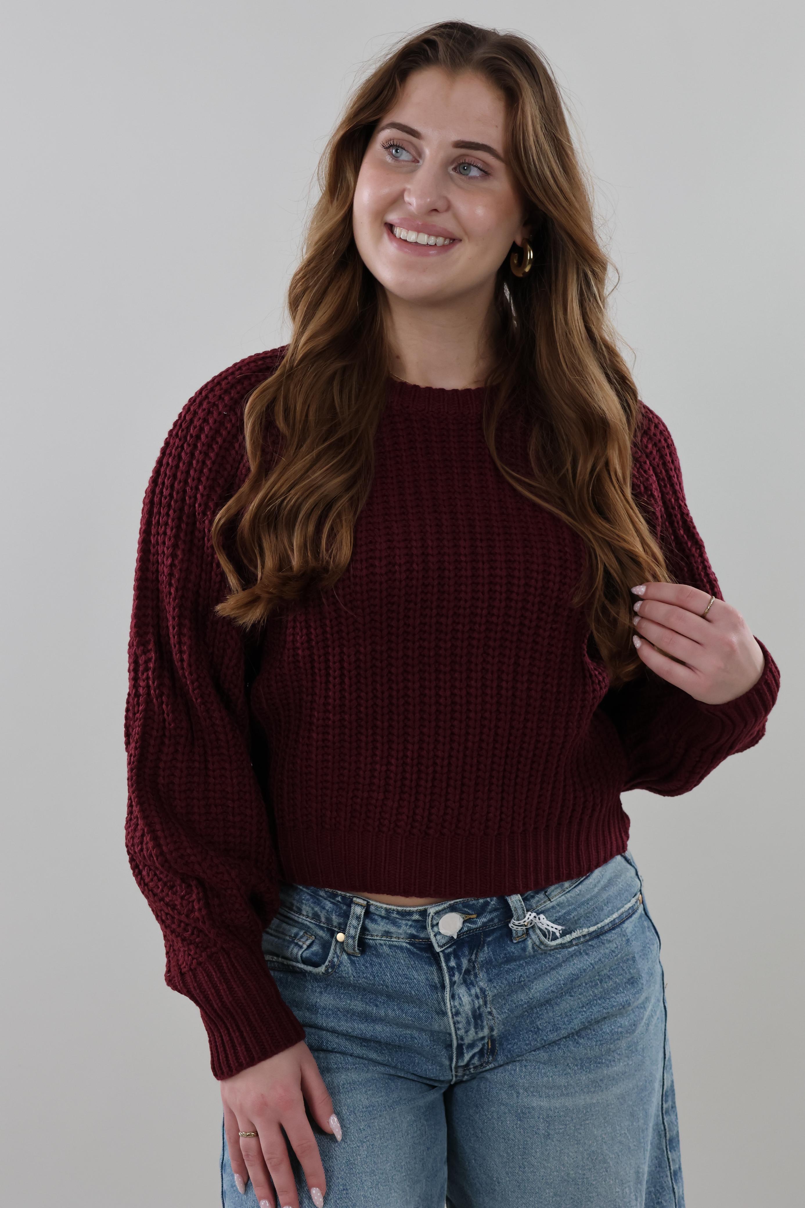 Cozy ribbed Sweater - Burgundy