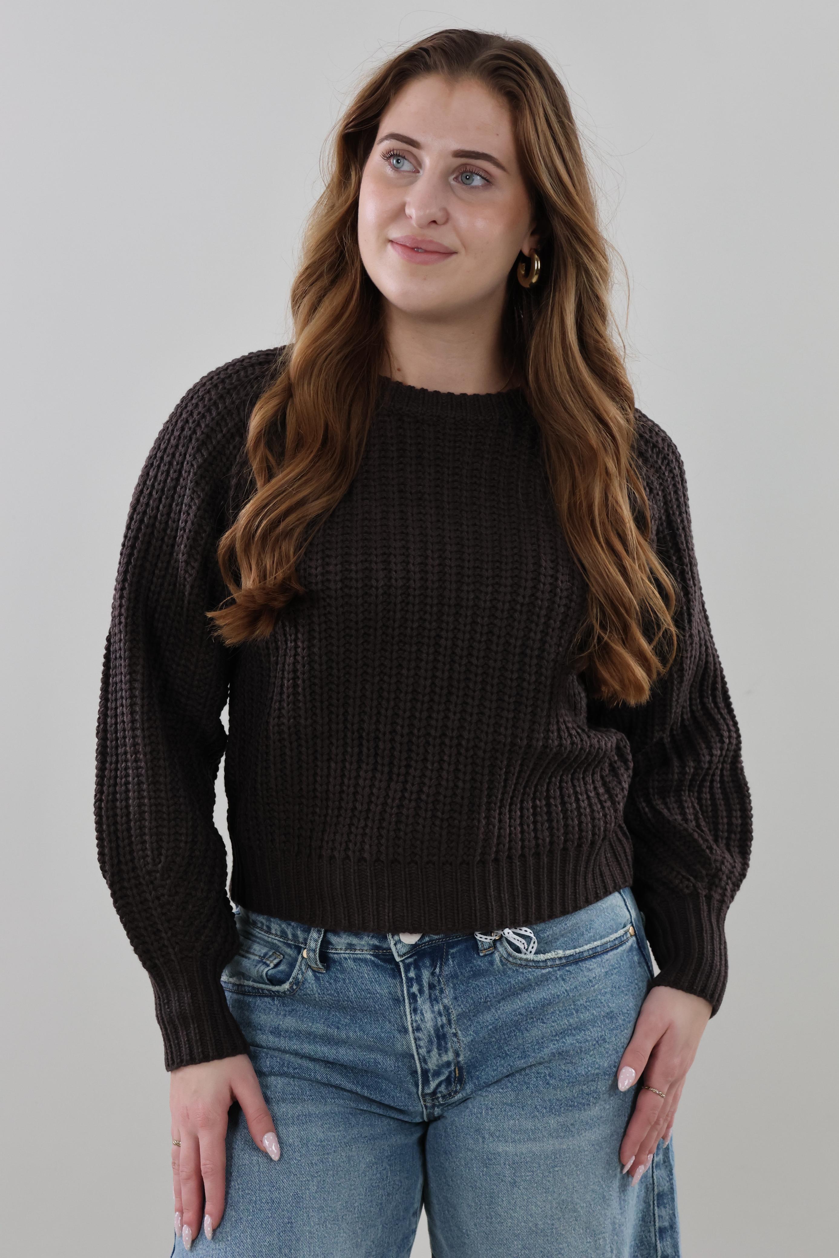 Cozy ribbed Sweater - Dark brown