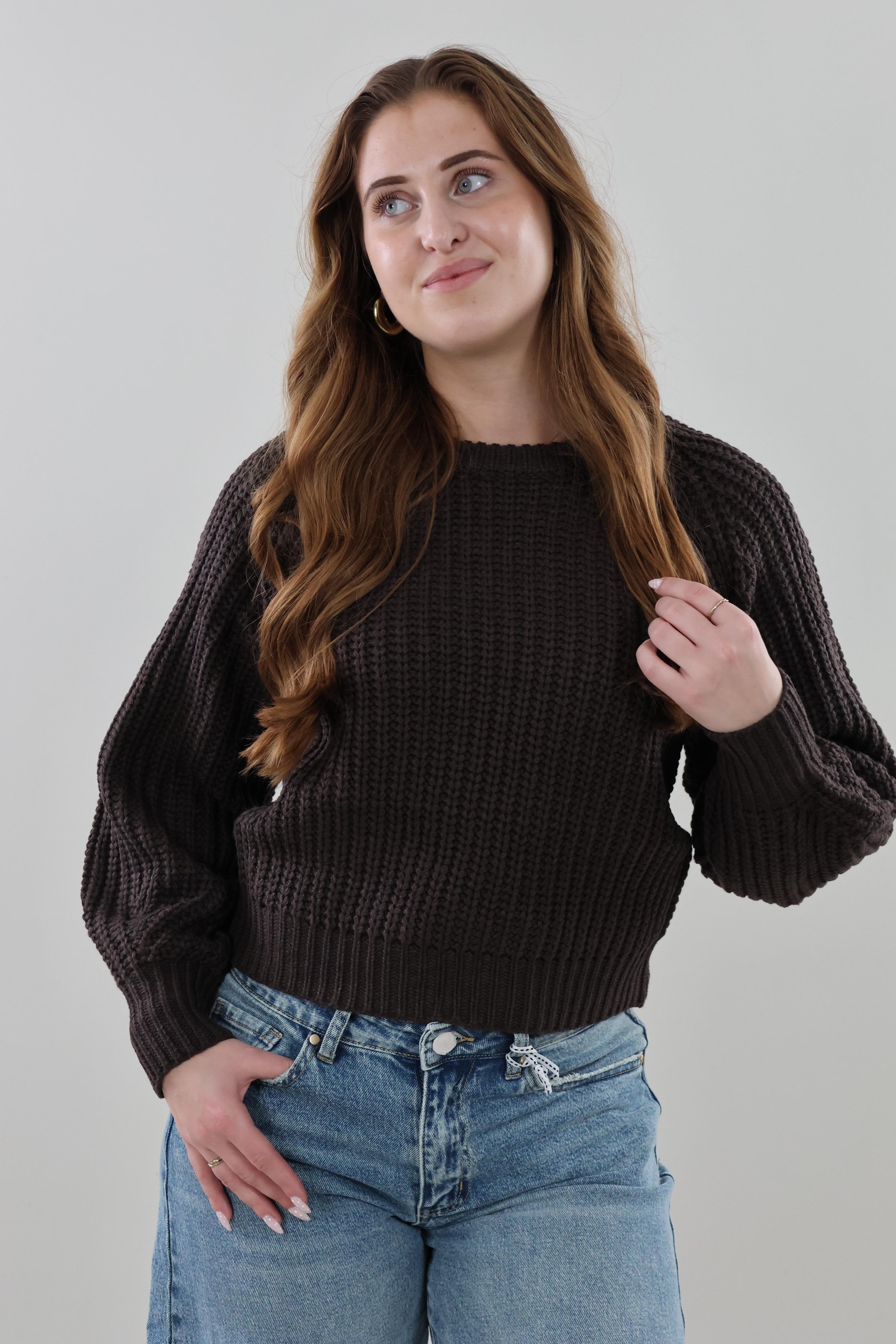 Cozy ribbed Sweater - Dark brown