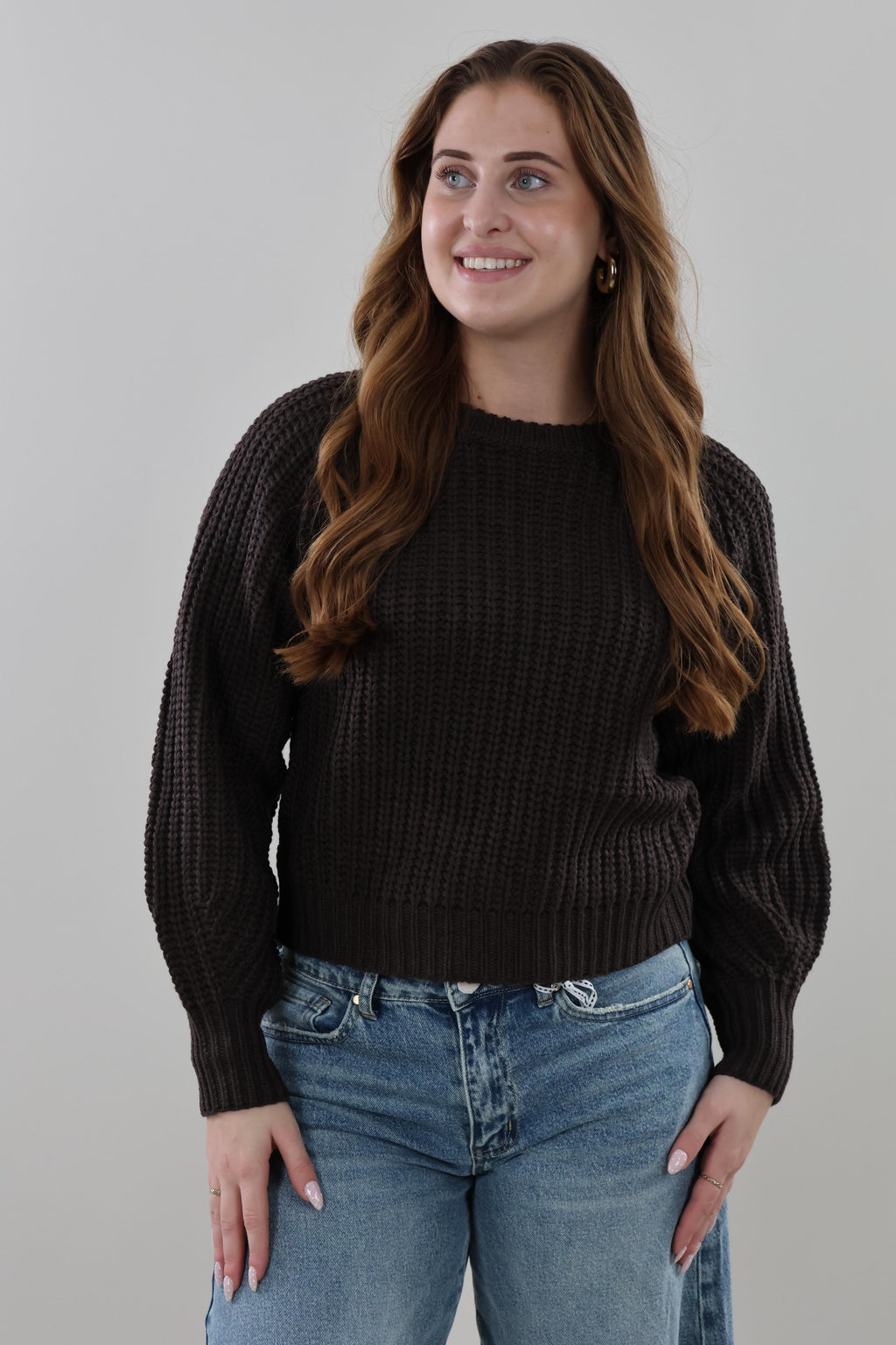 Cozy ribbed Sweater - Dark brown