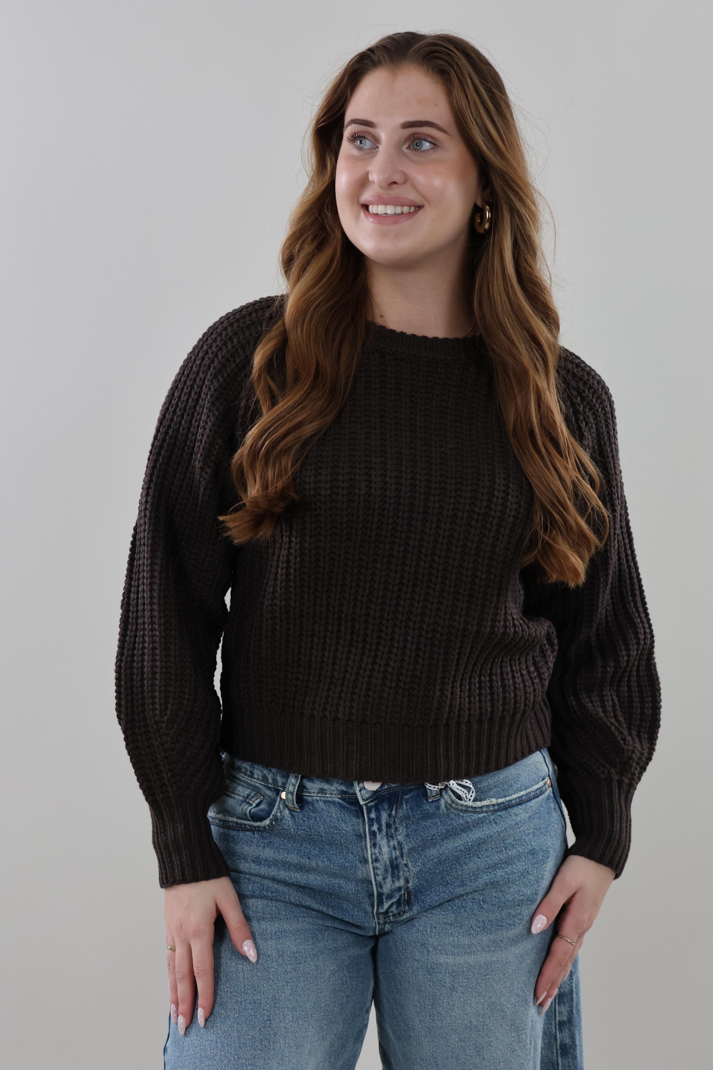 Cozy ribbed Sweater - Dark brown