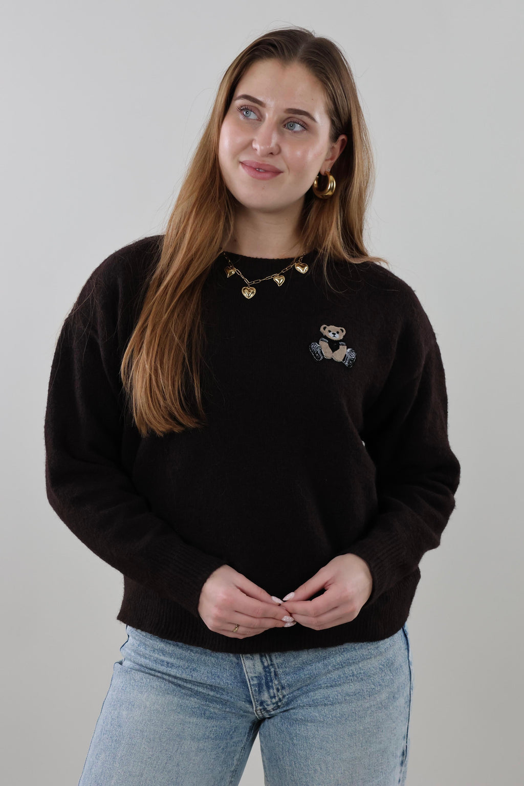 Teddy embroidered knit Sweater