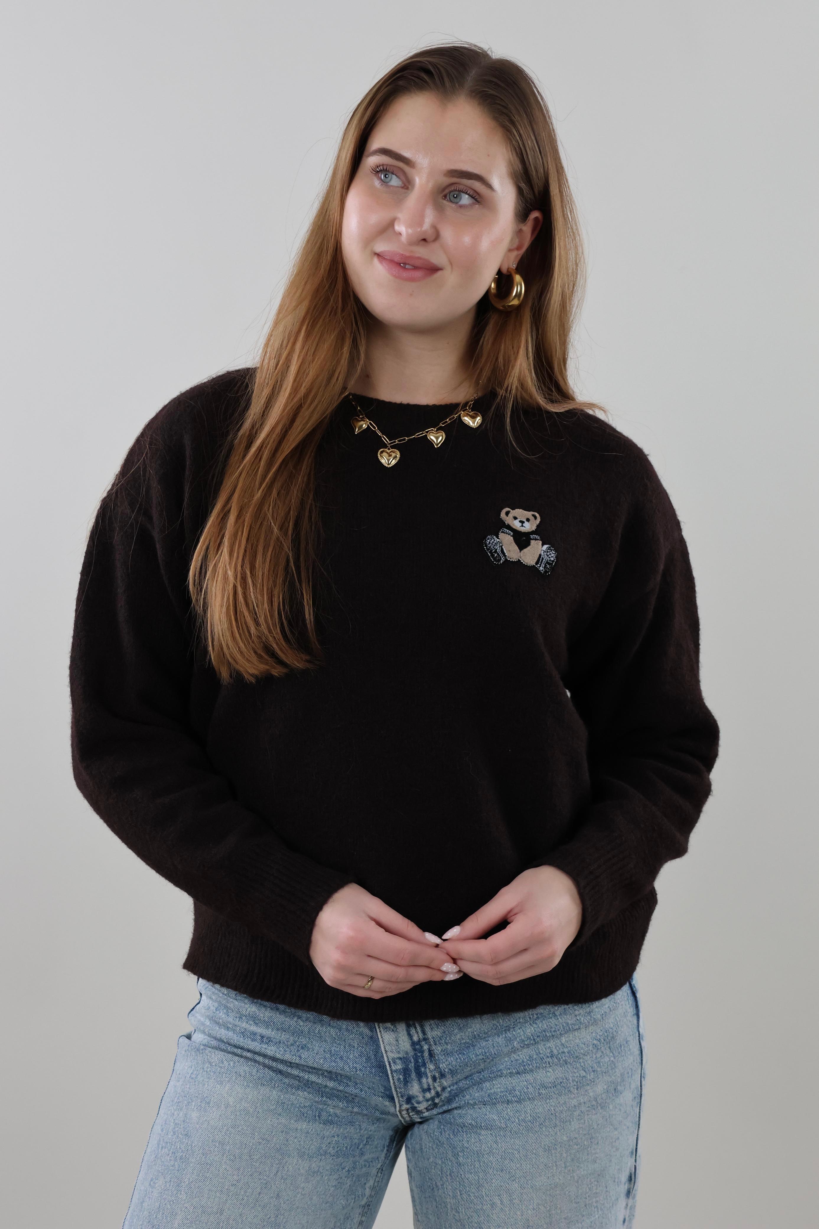 Teddy embroidered knit Sweater