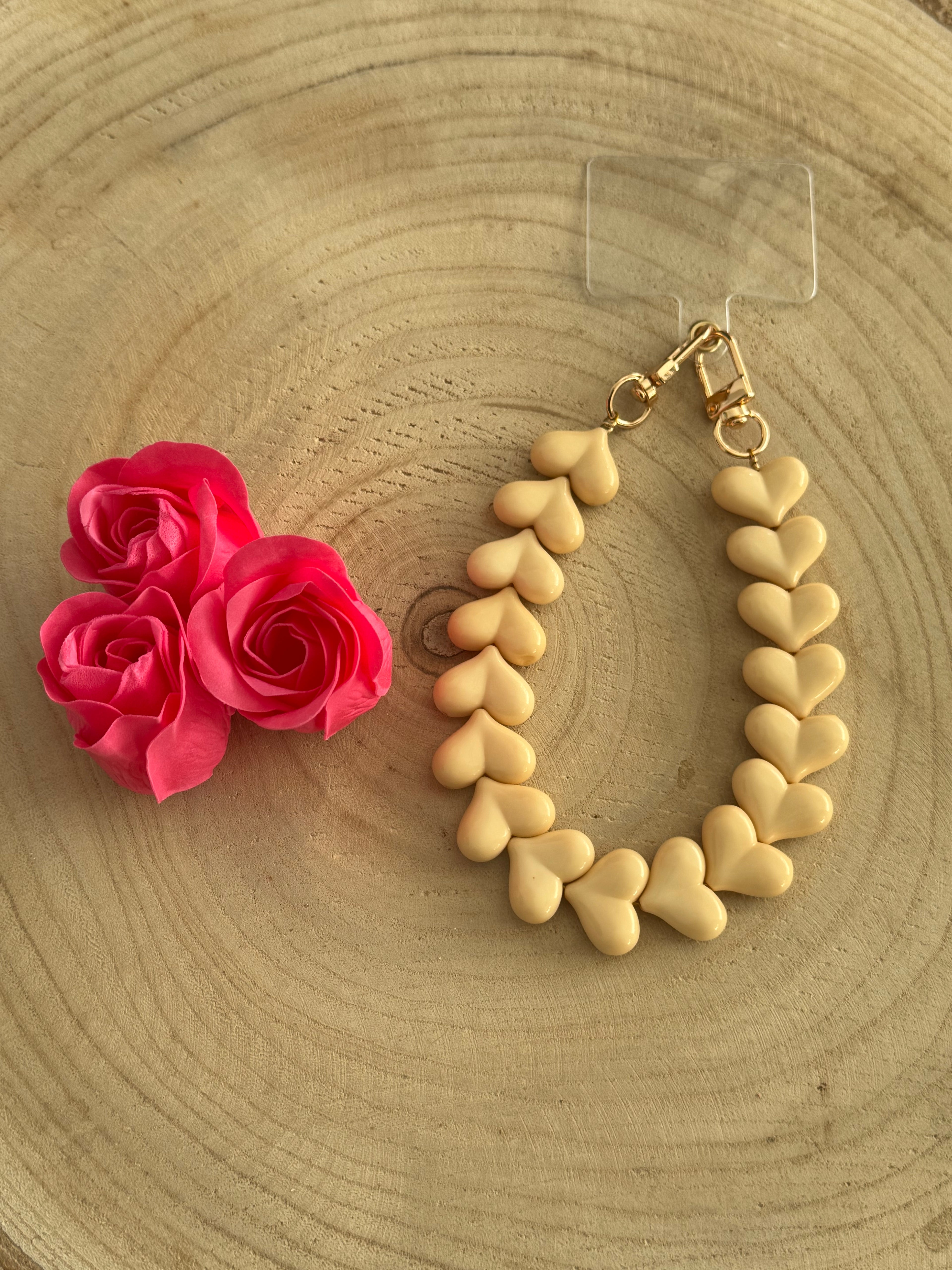 Heart Phone Cord - Yellow