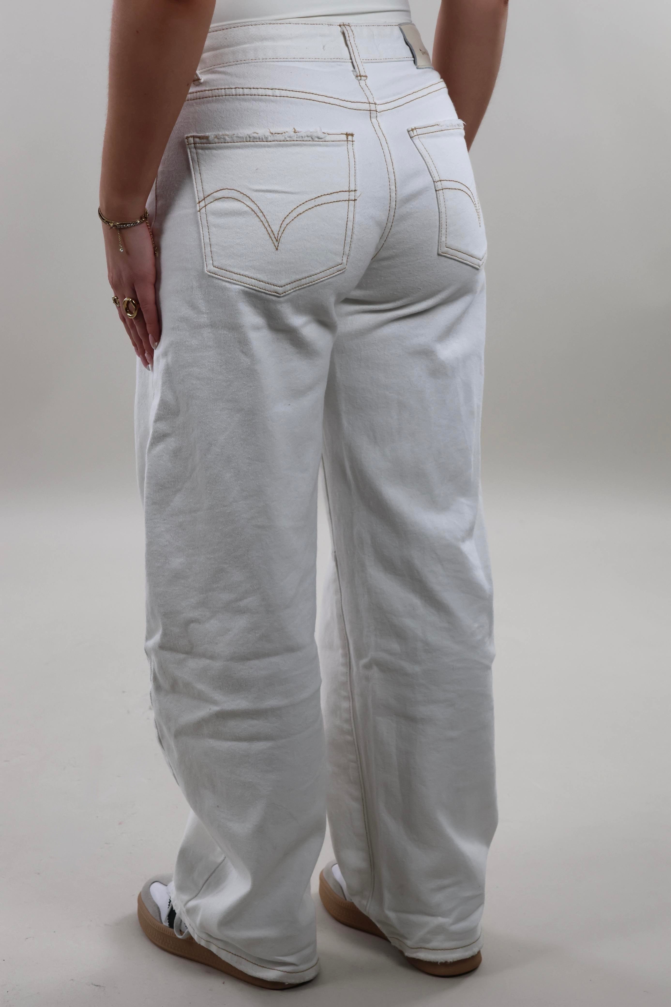 Mid waist balloon fit Jeans - Stretch - Off white