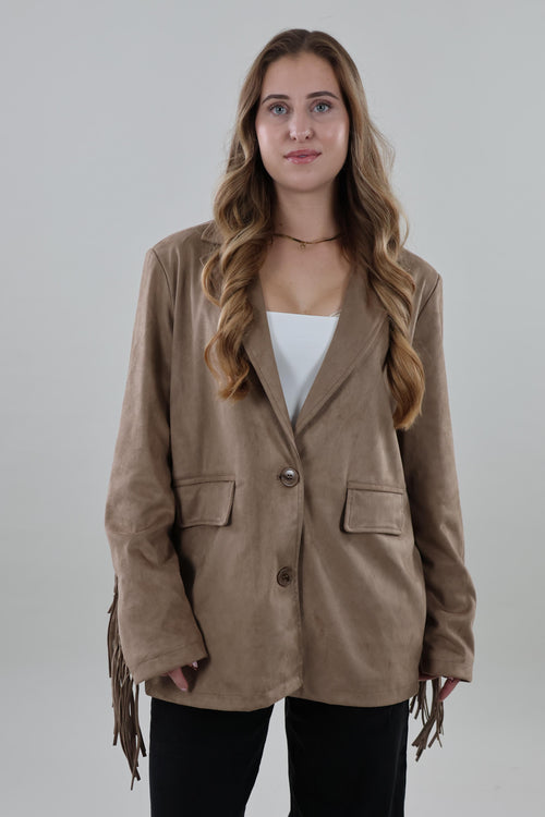 Suede look fringe Blazer