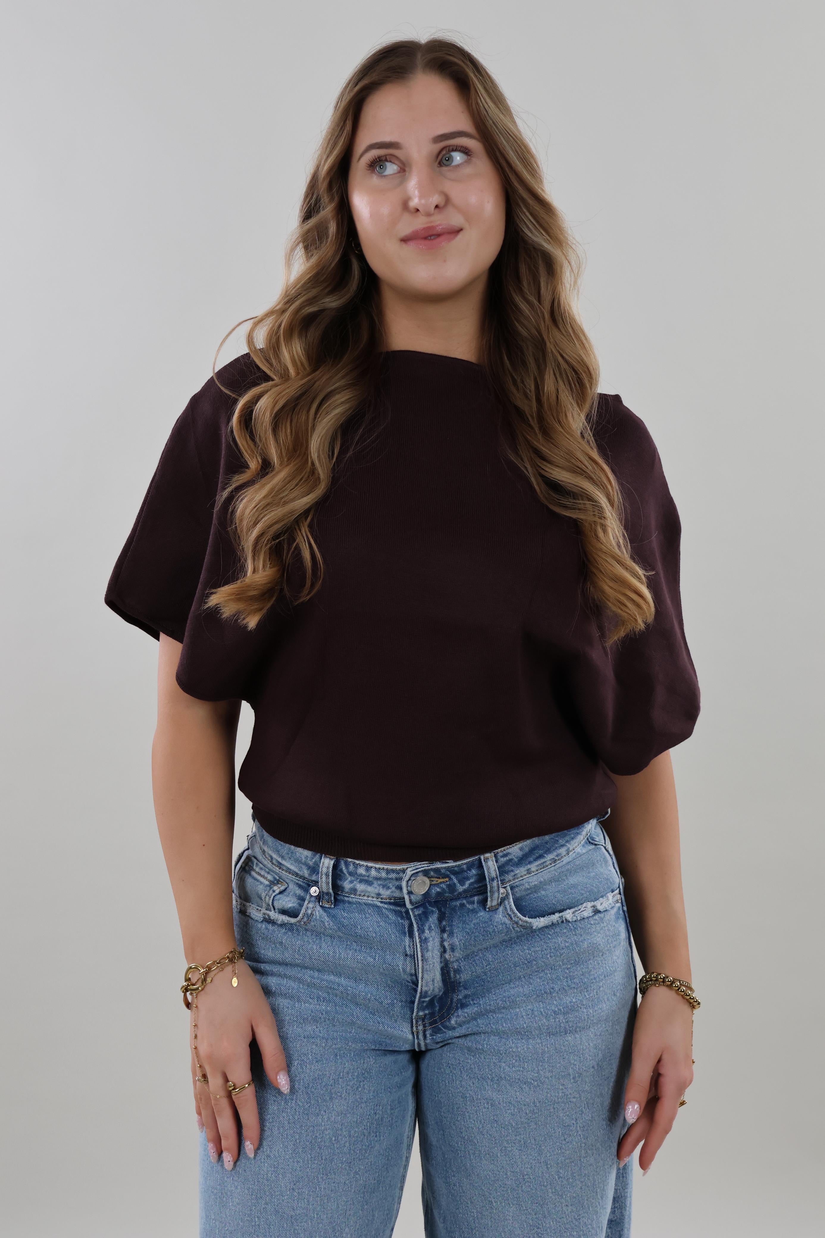 Soft batwing Top - Dark brown