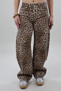 Mid waist balloon fit Jeans - Leopard