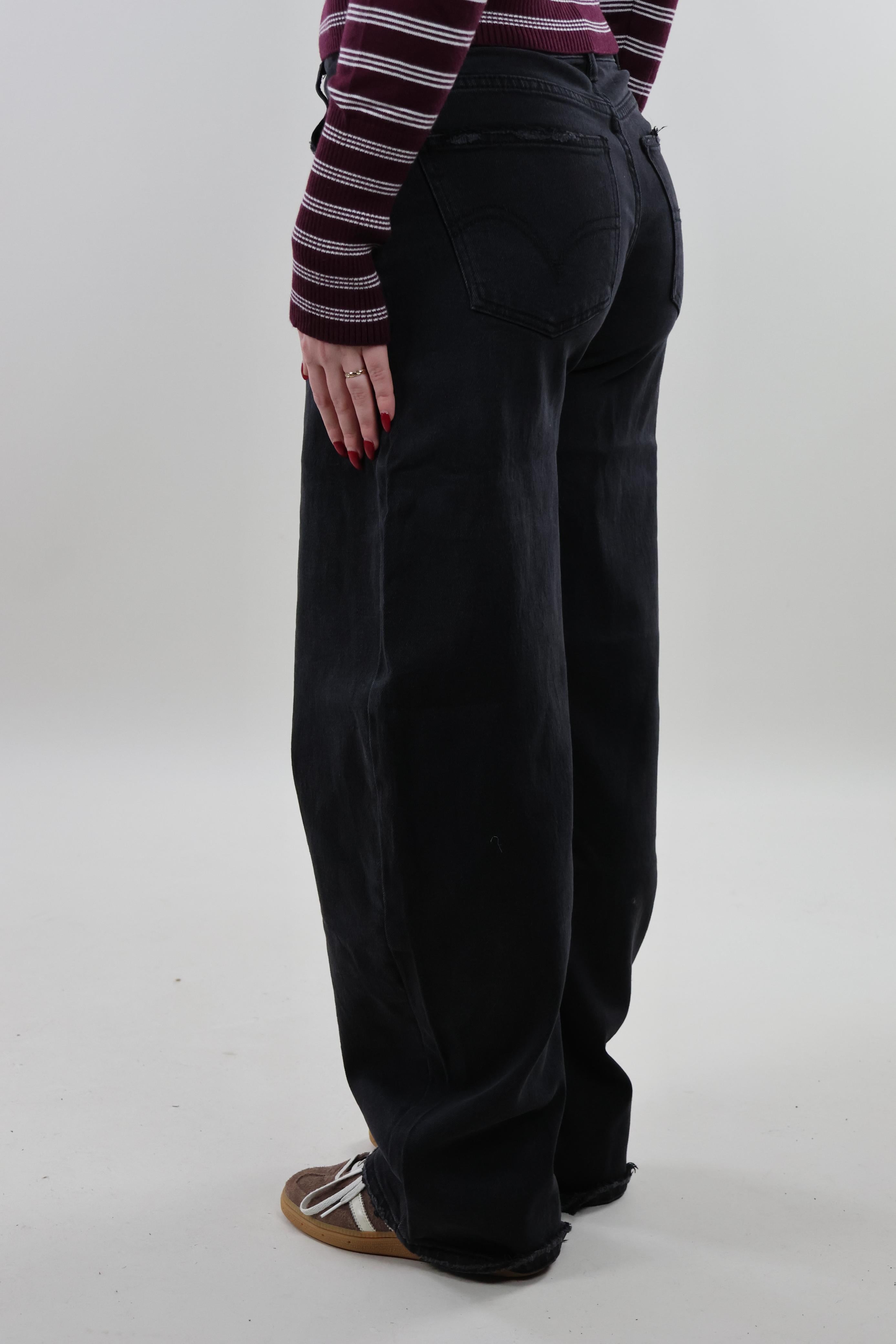 Mid waist balloon fit Jeans - Stretch - Black