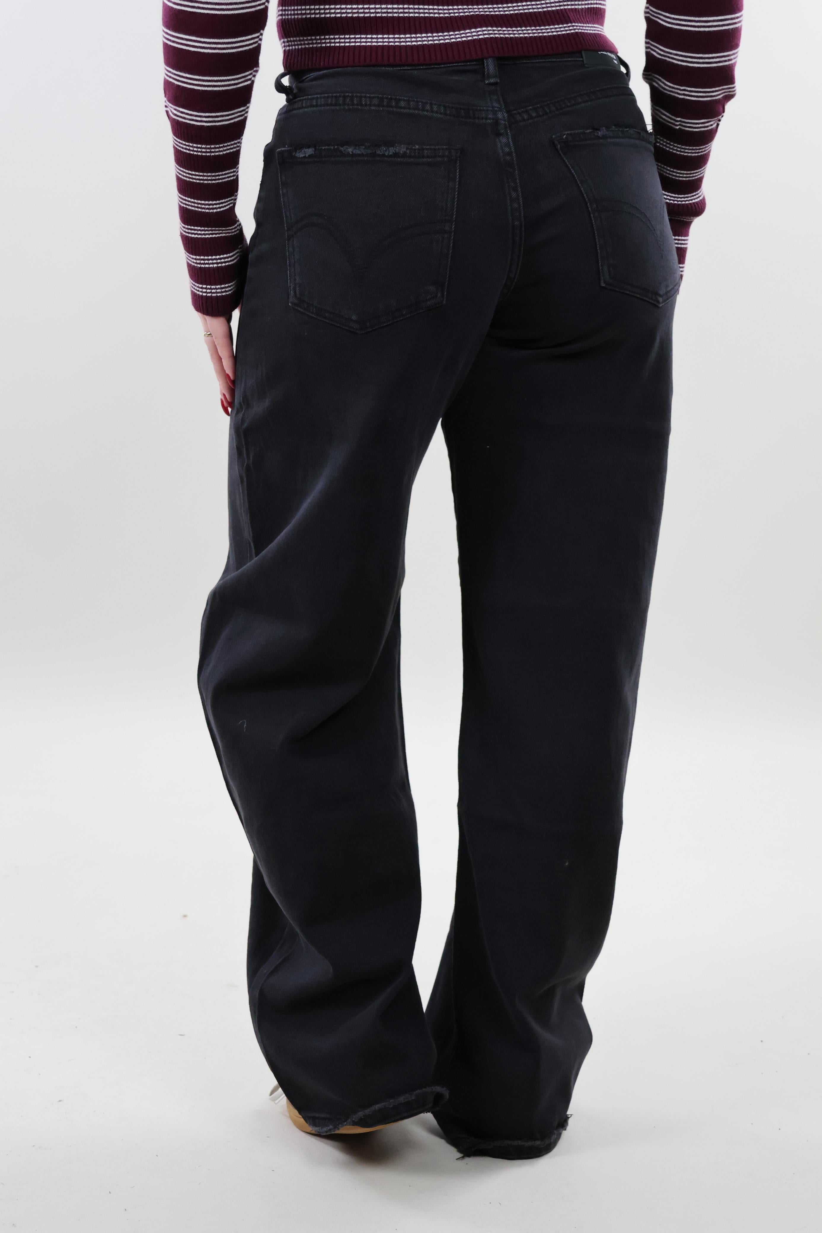 Mid waist balloon fit Jeans - Stretch - Black