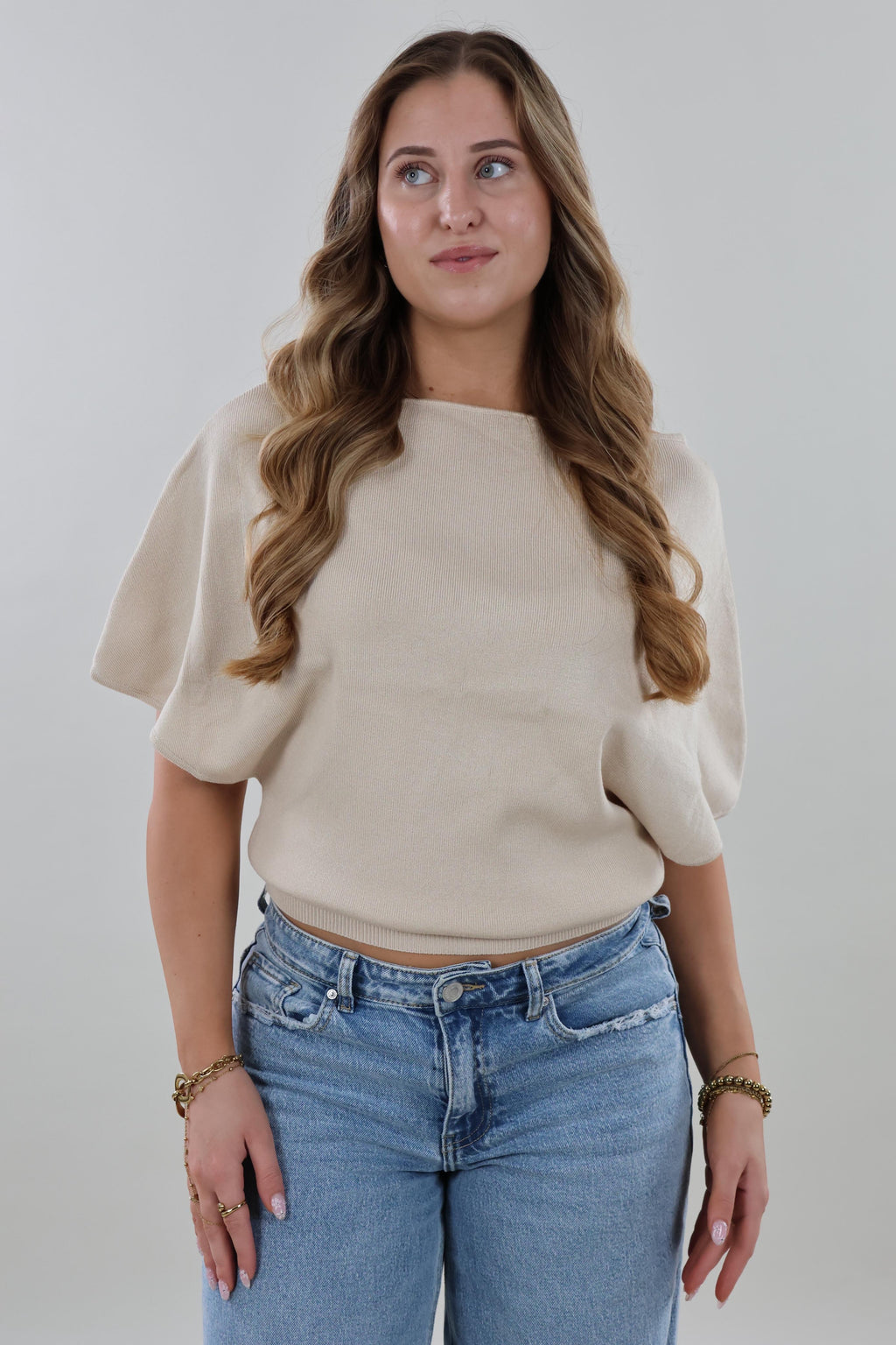 Soft batwing Top - Beige