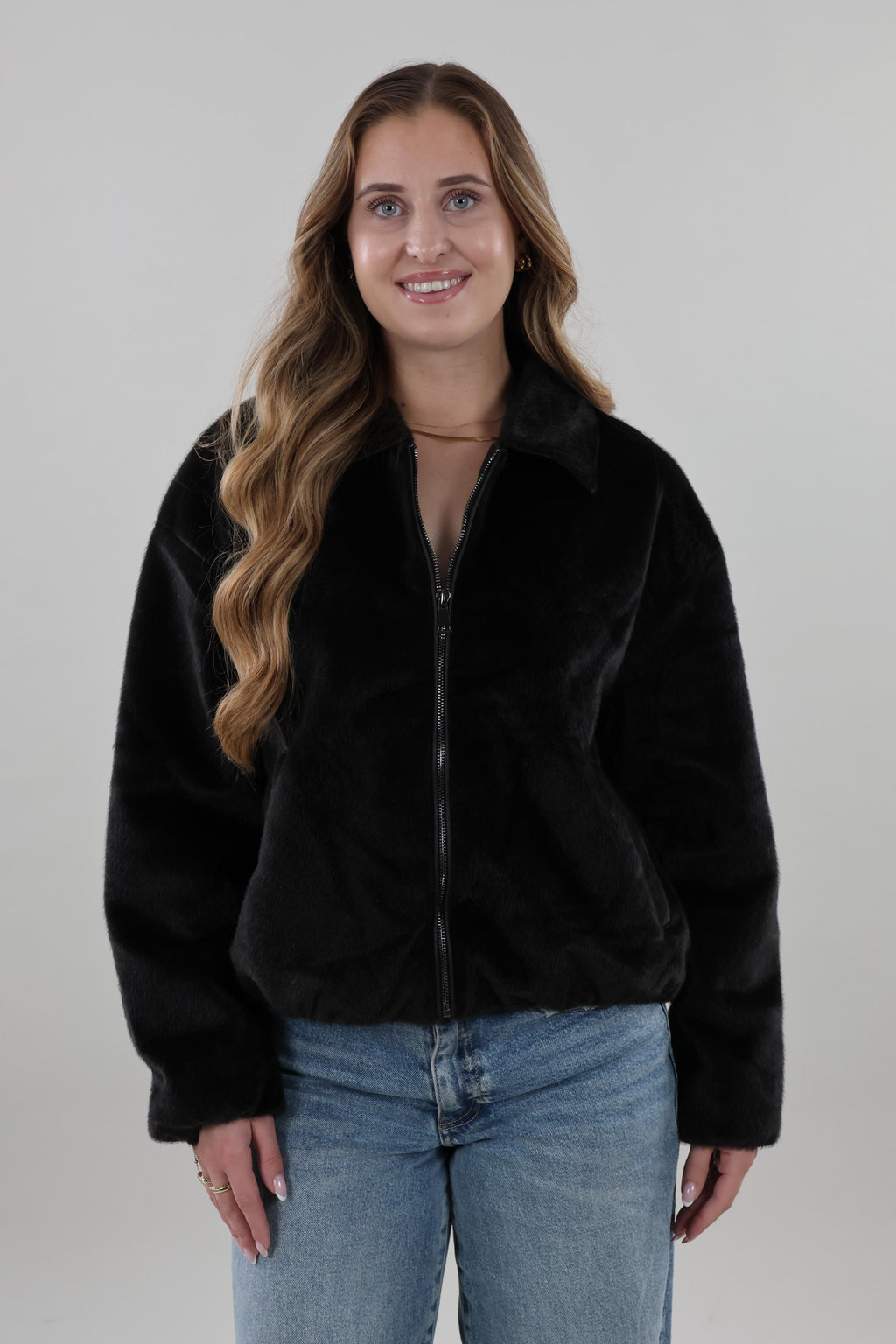 Faux fur Jacket - Dark brown