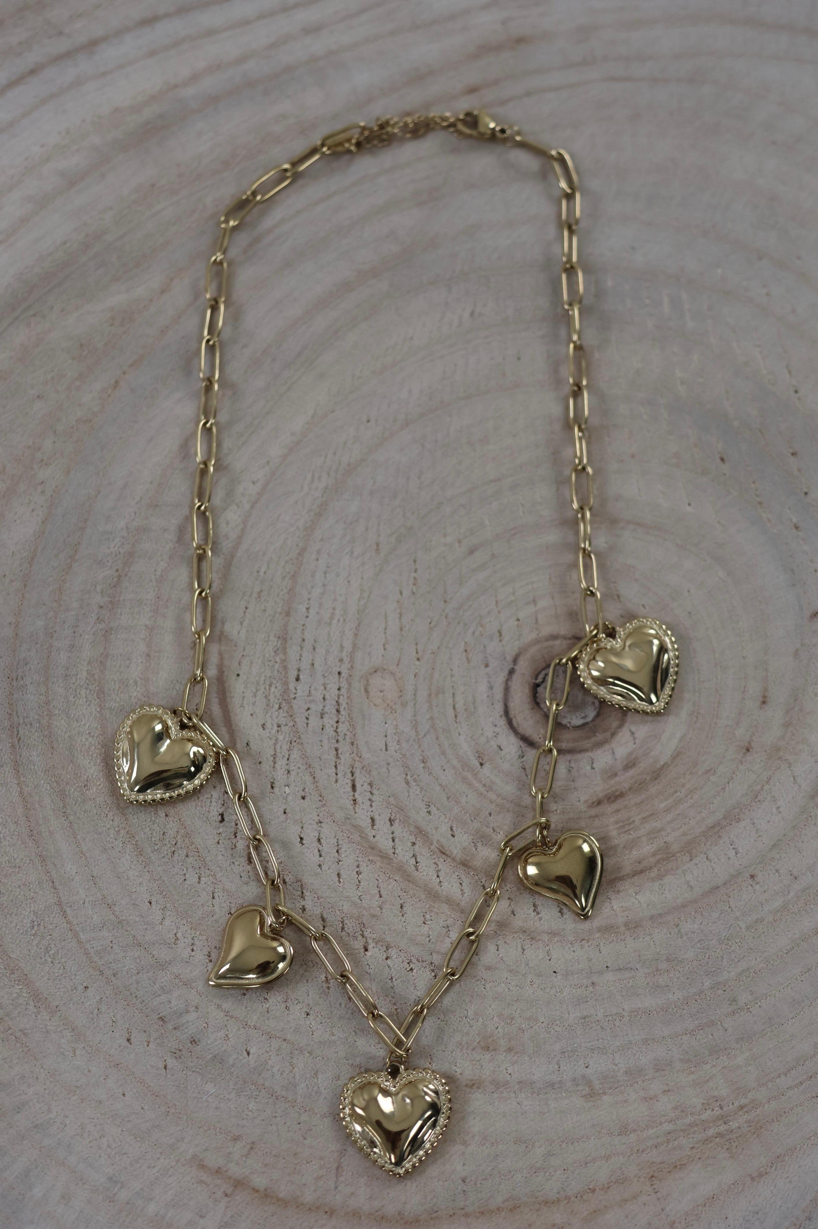 Heart charm Necklace - Gold
