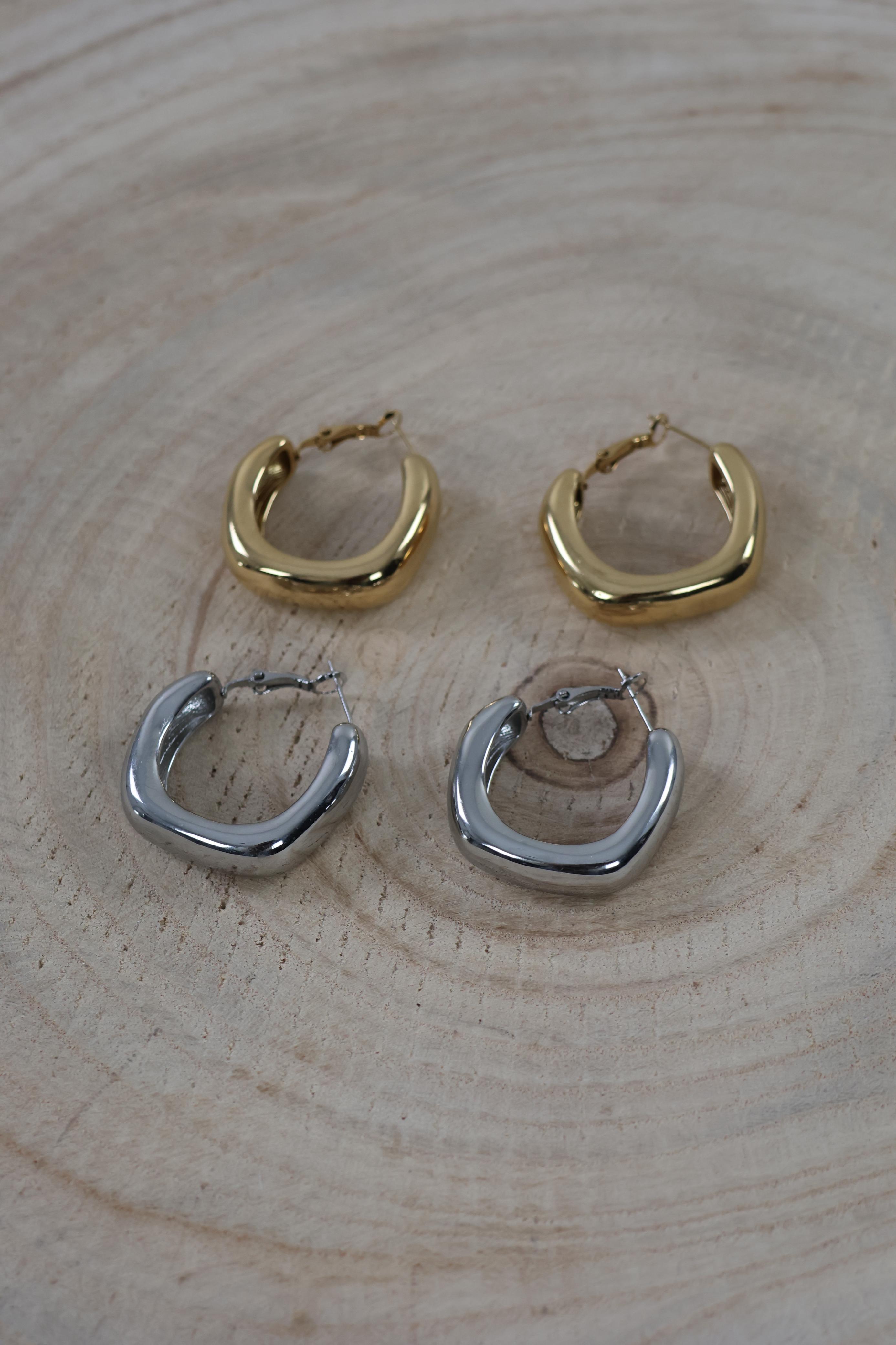 Sculpted chunky hoop Earrings - Gold