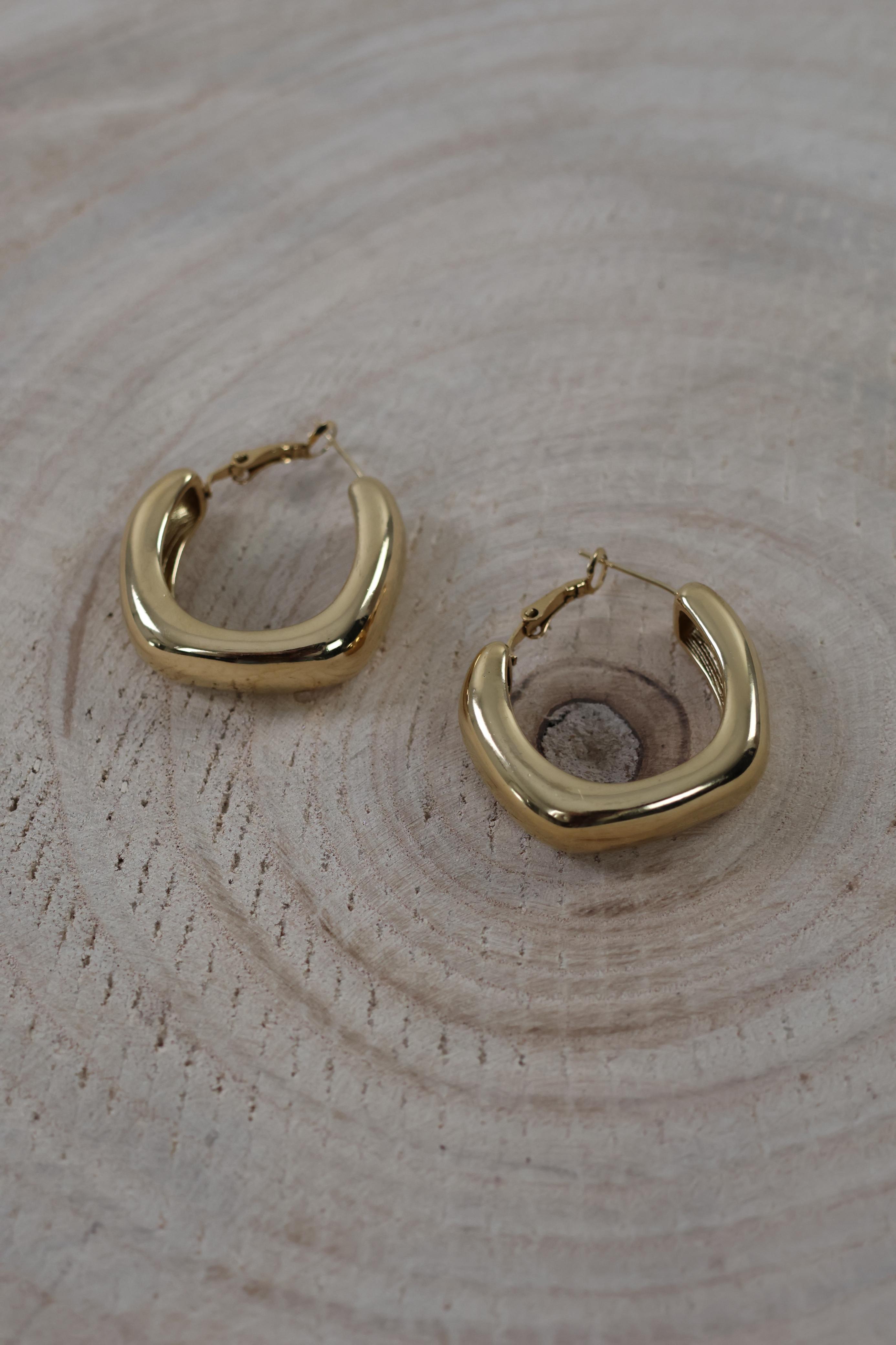 Sculpted chunky hoop Earrings - Gold