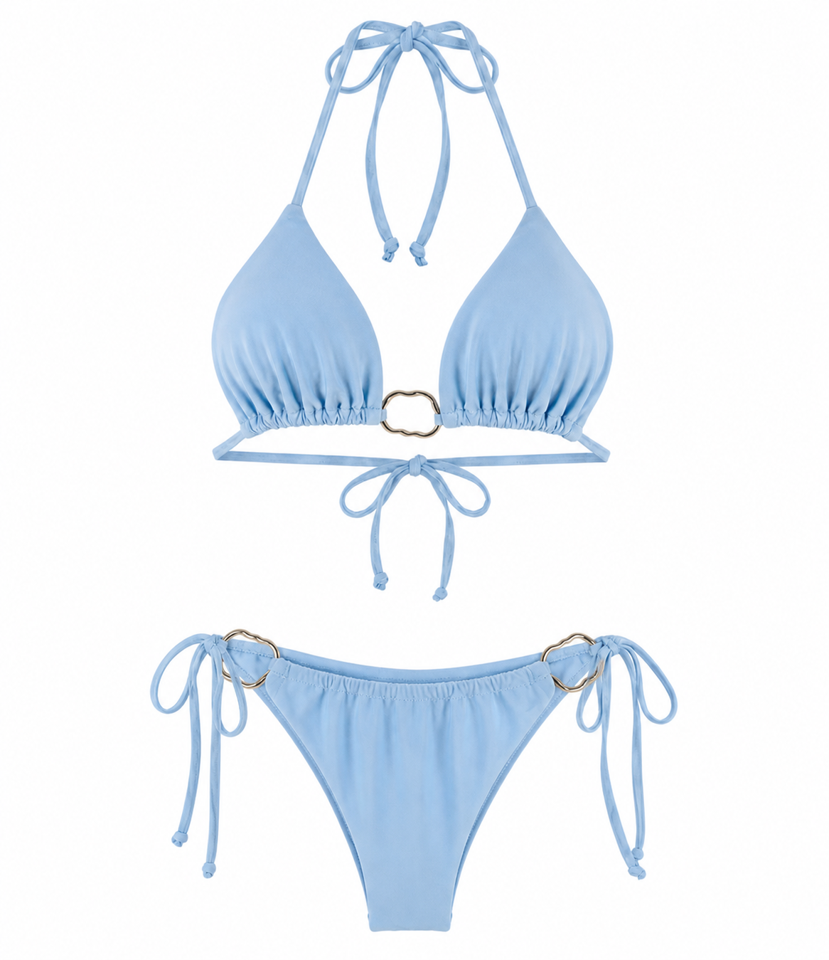 Ring detail triangle Bikini - Light blue