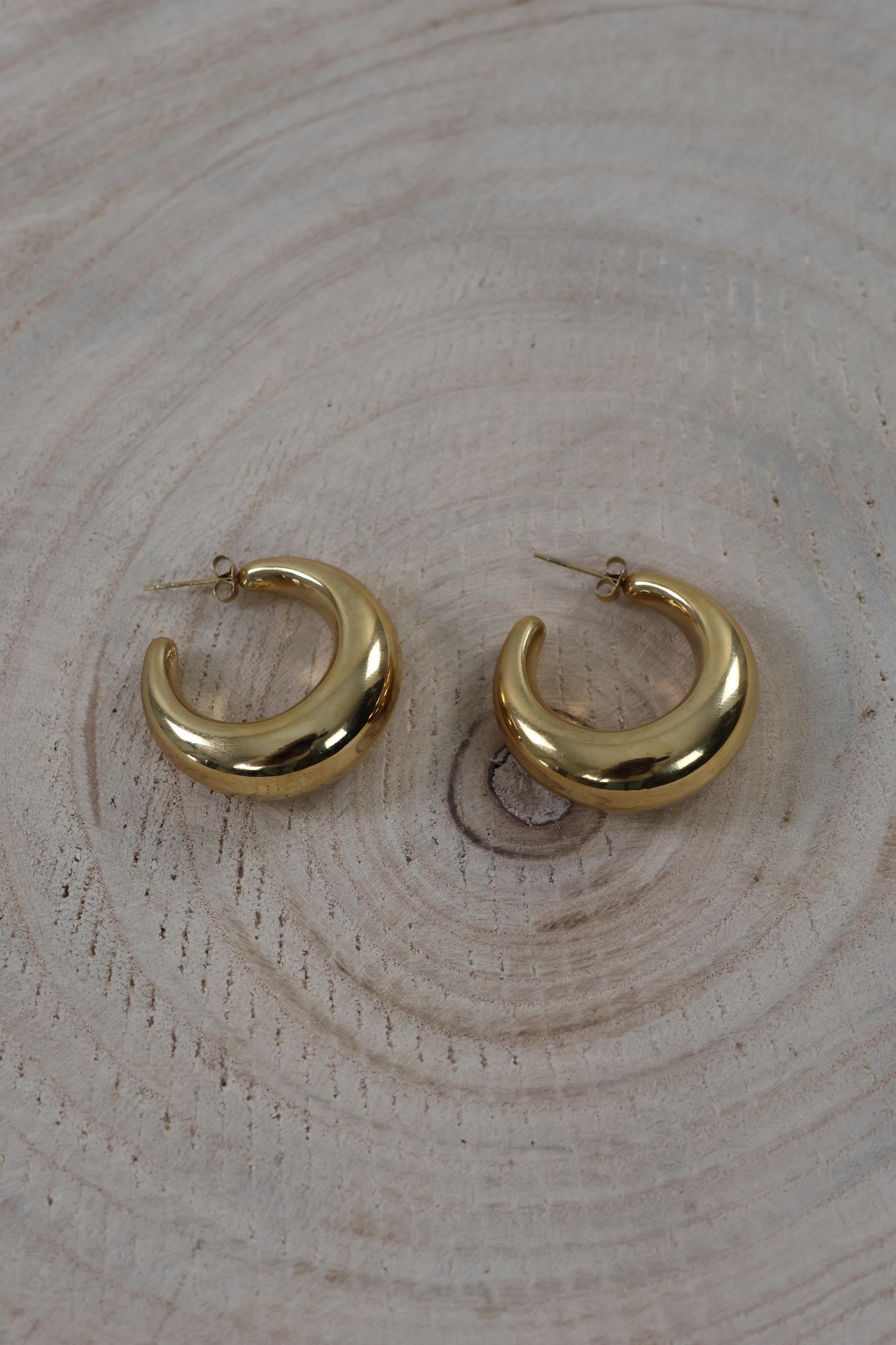 Bold crescent hoop Earrings