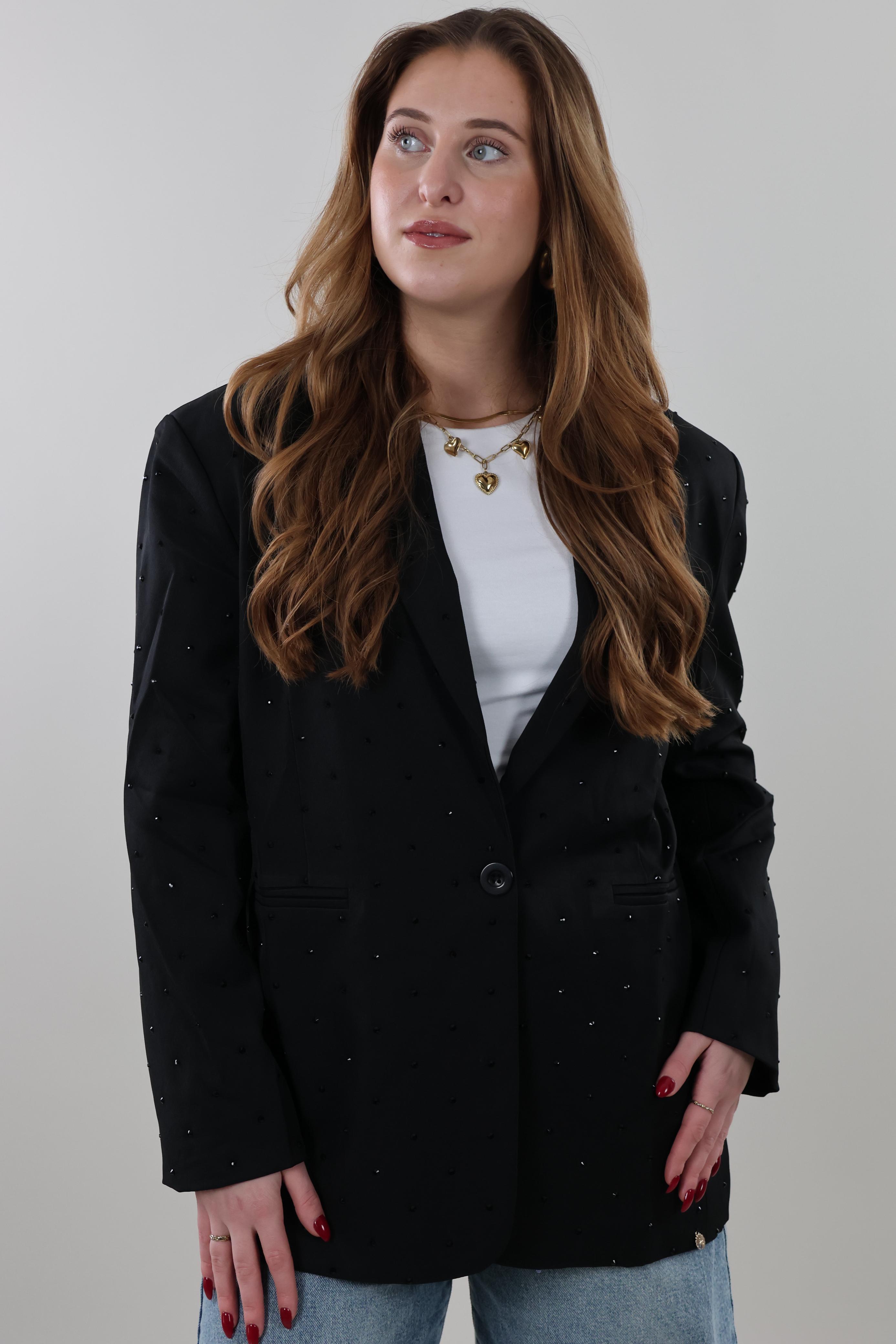 Sparkle stud blazer - Black