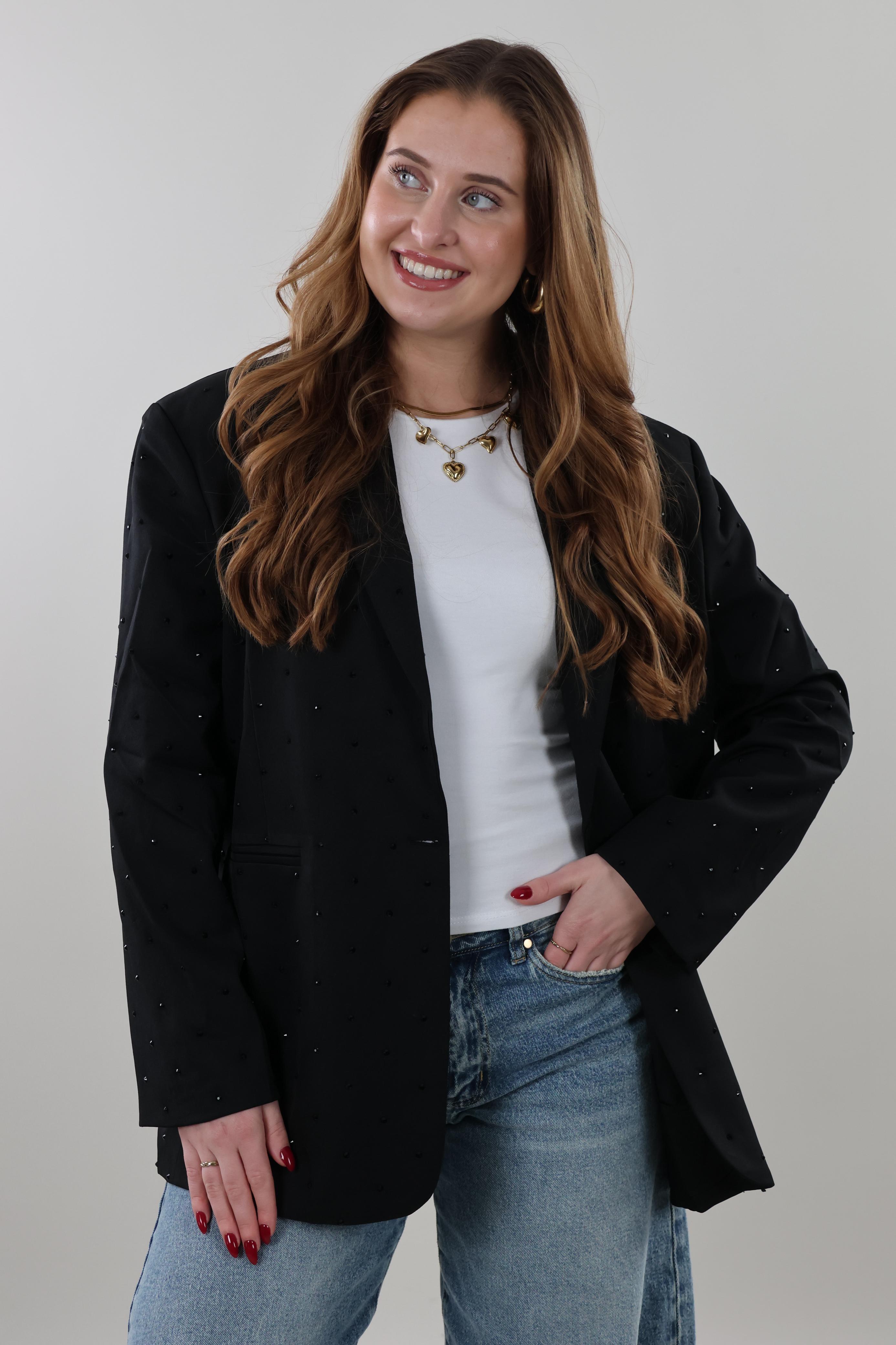 Sparkle stud blazer - Black