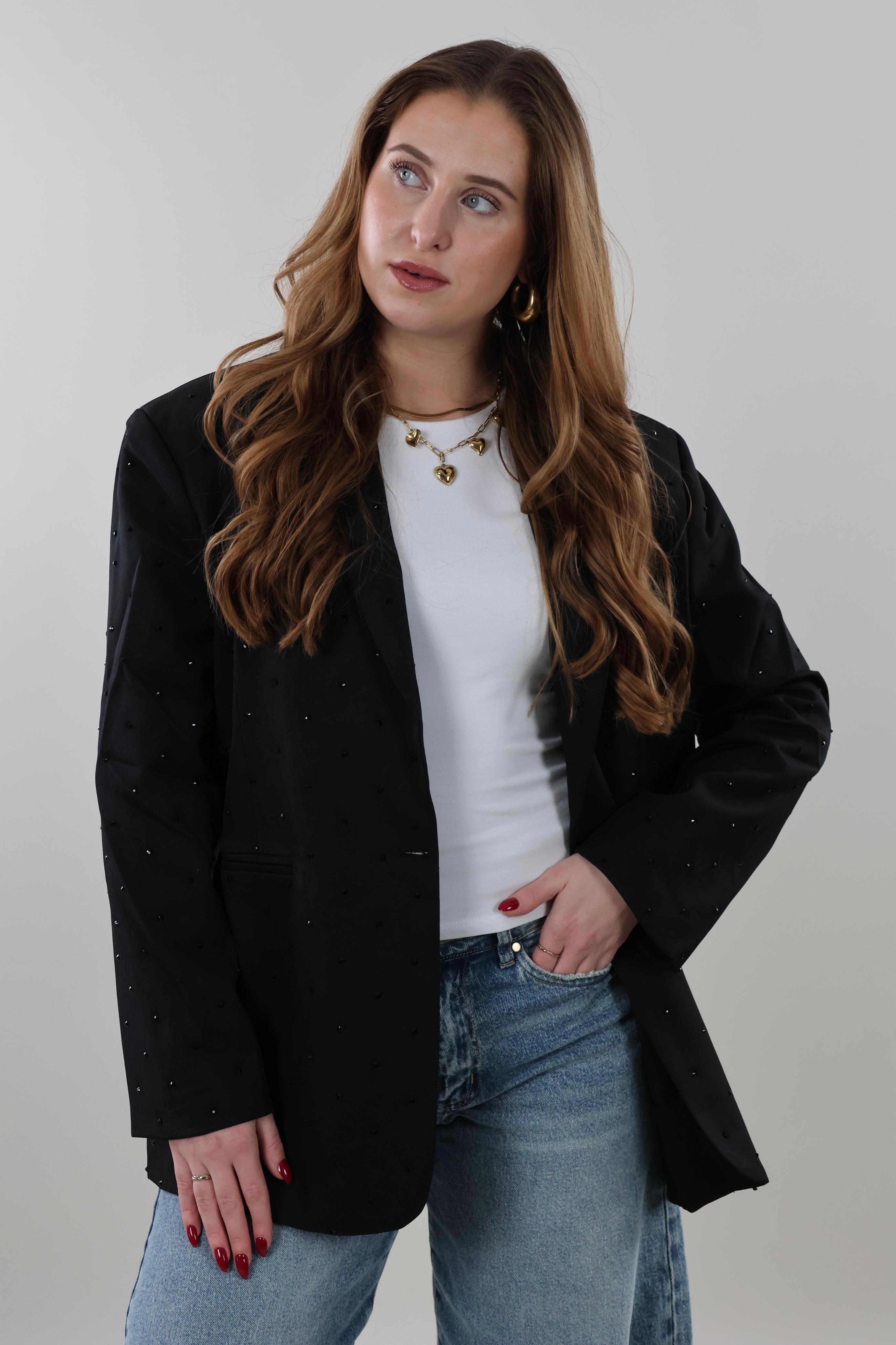 Sparkle stud blazer - Black