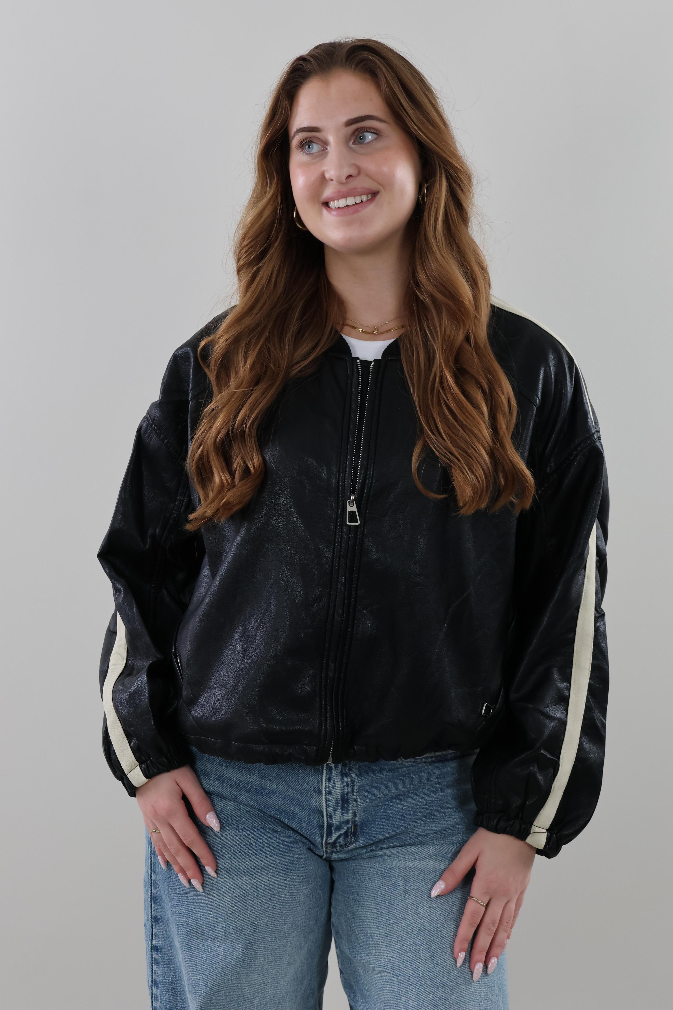 Vintage-style bomber Jacket - Black