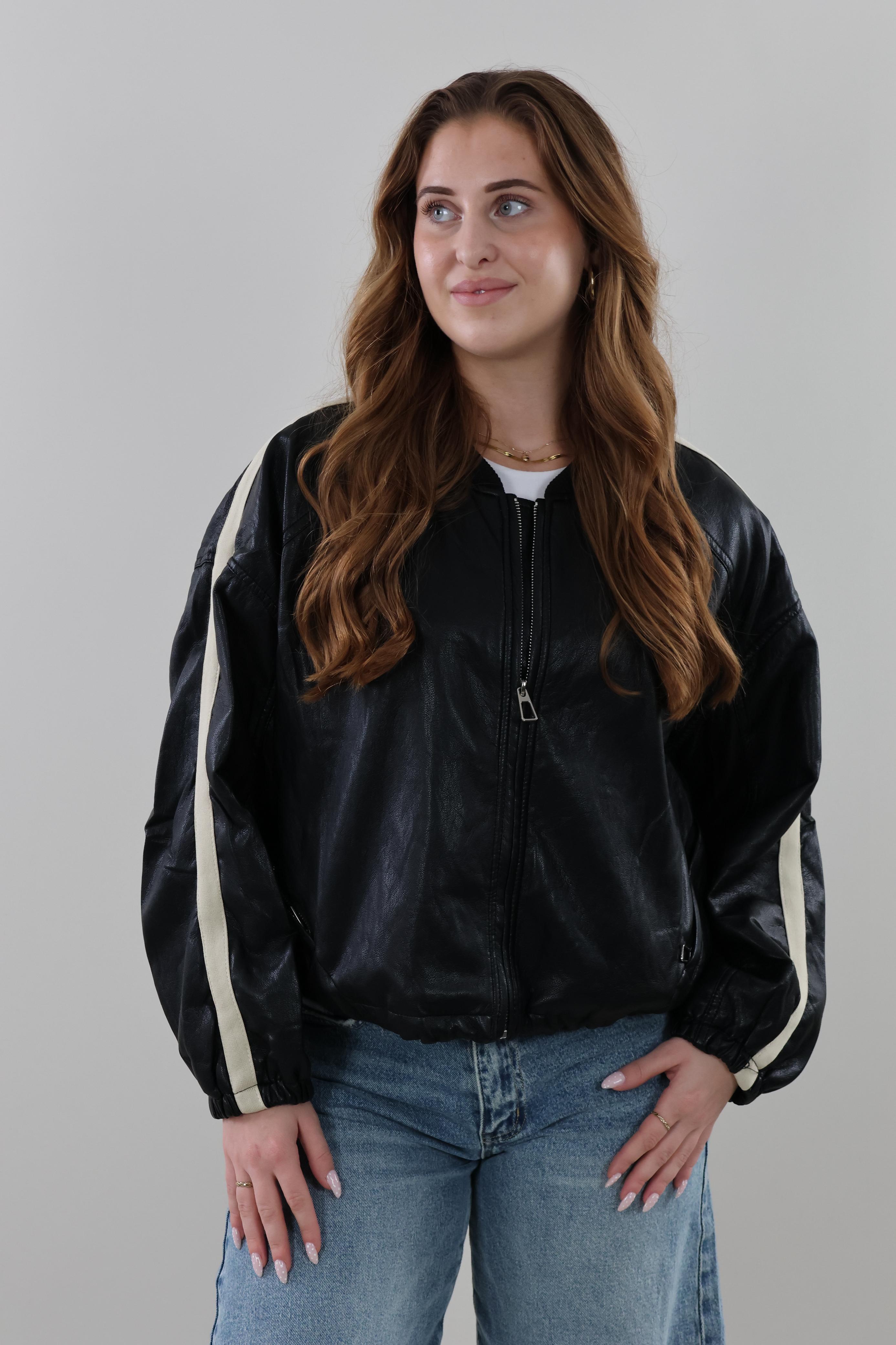 Vintage-style bomber Jacket - Black
