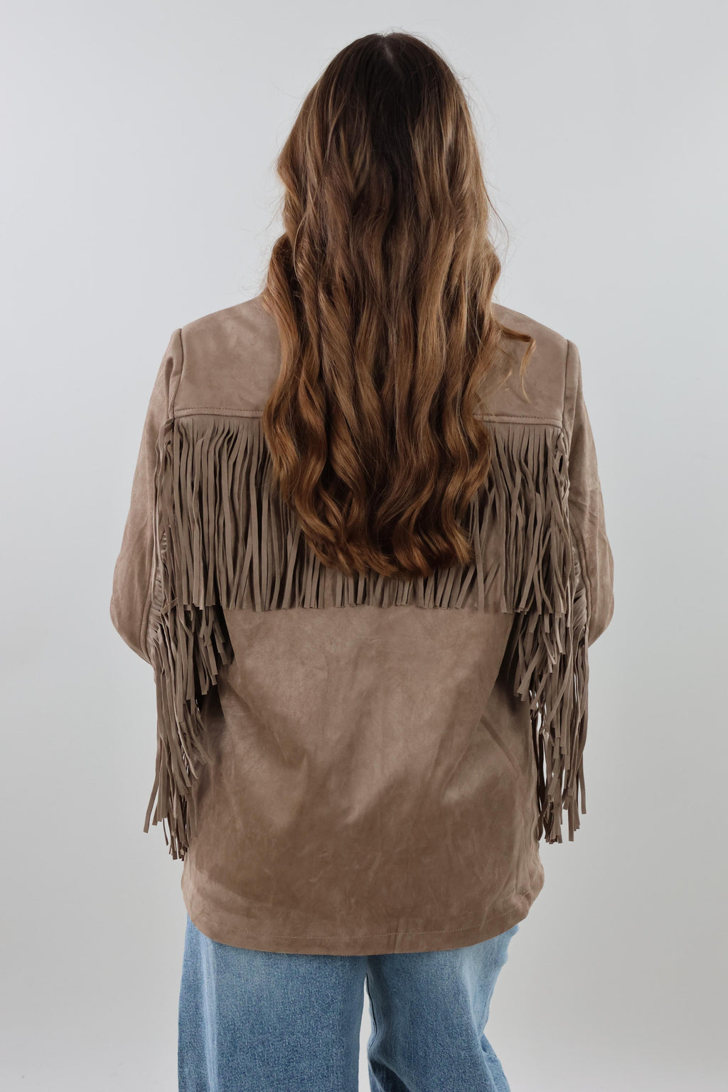 Suede look fringe Blazer