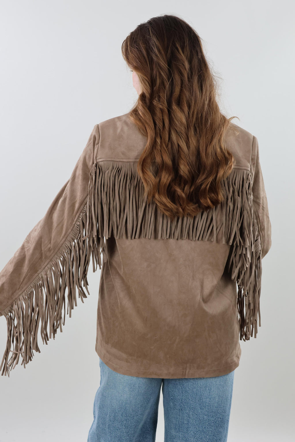Suede look fringe Blazer