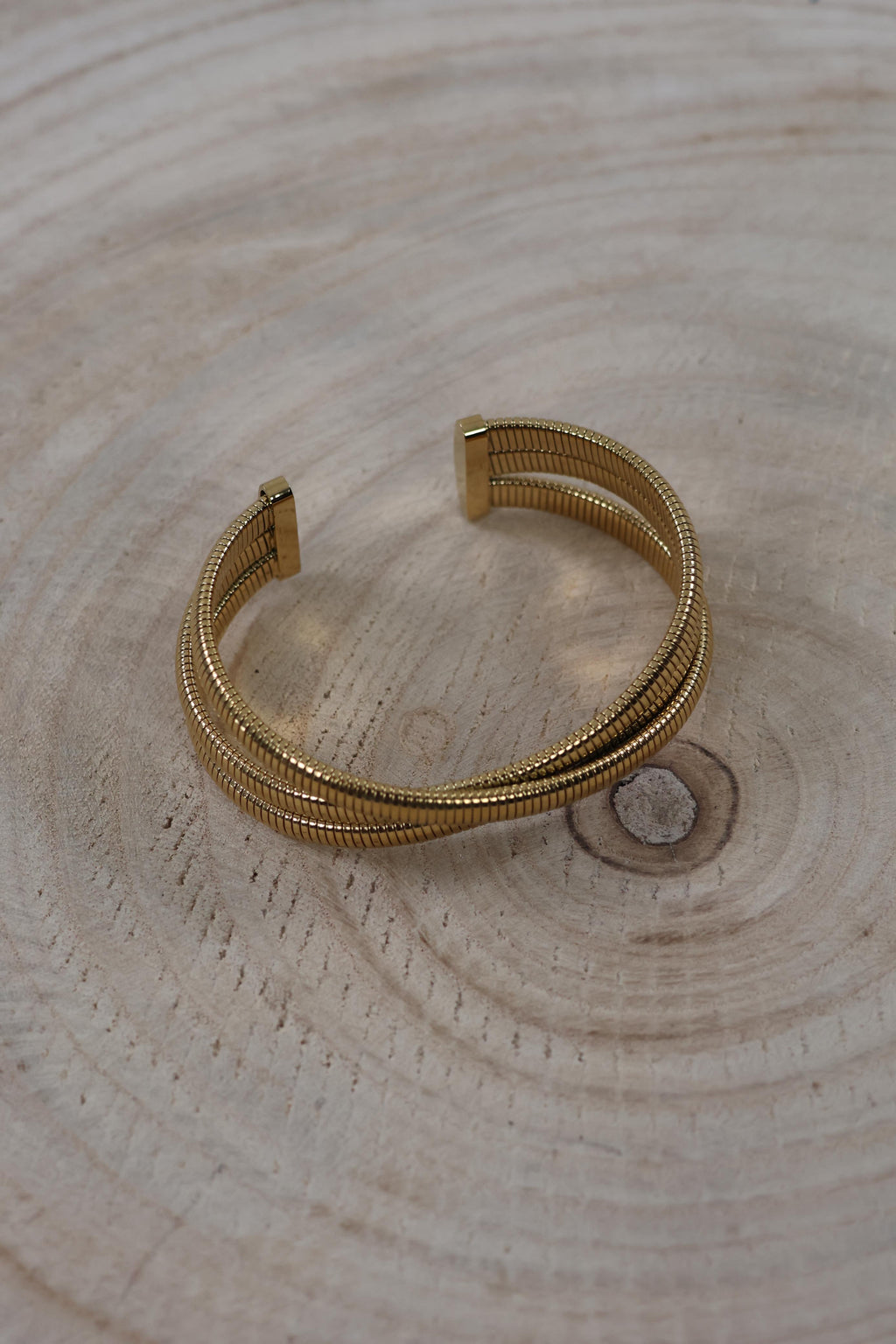 Textured triple-band cuff Bracelet