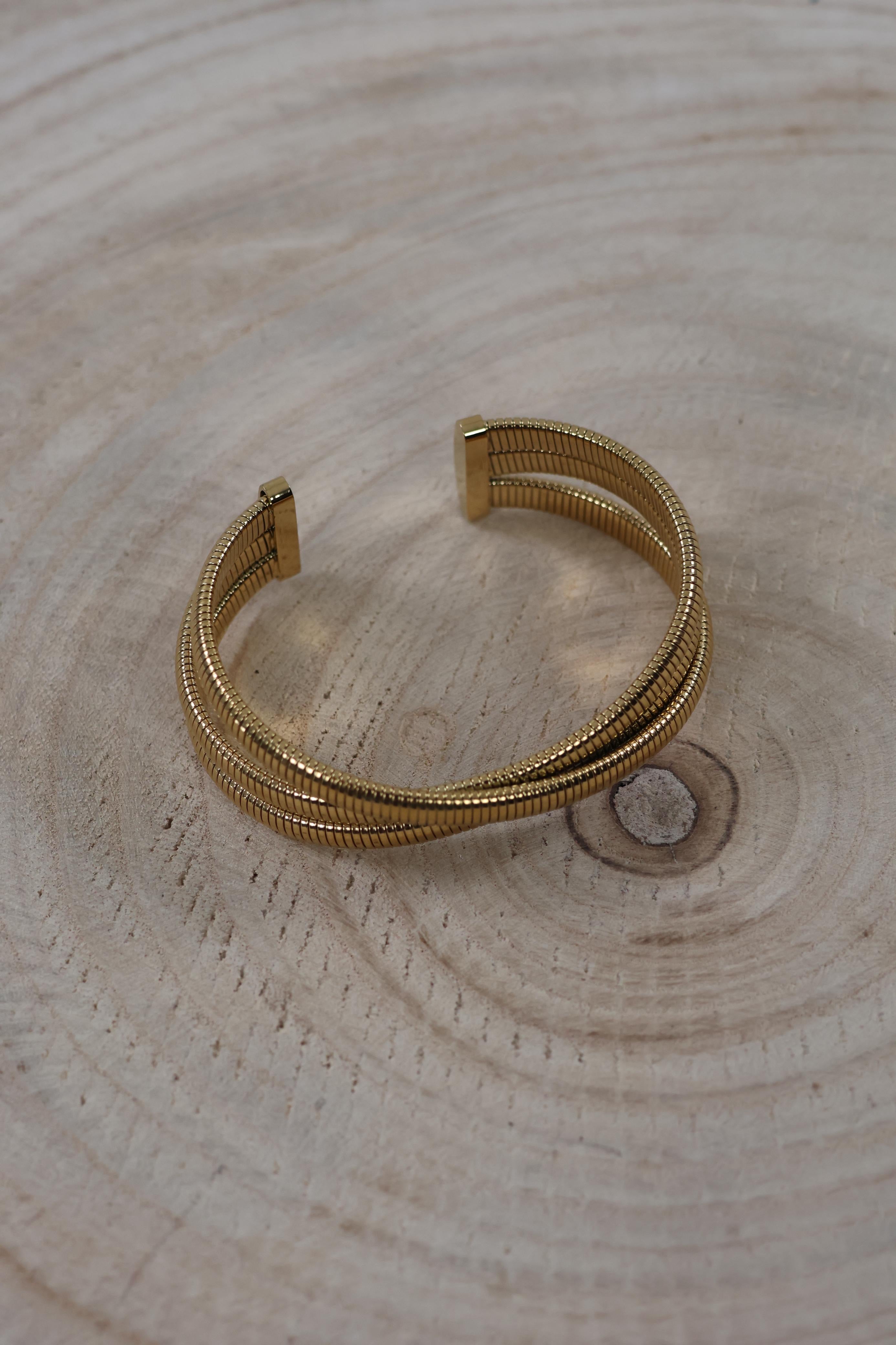 Textured triple-band cuff Bracelet