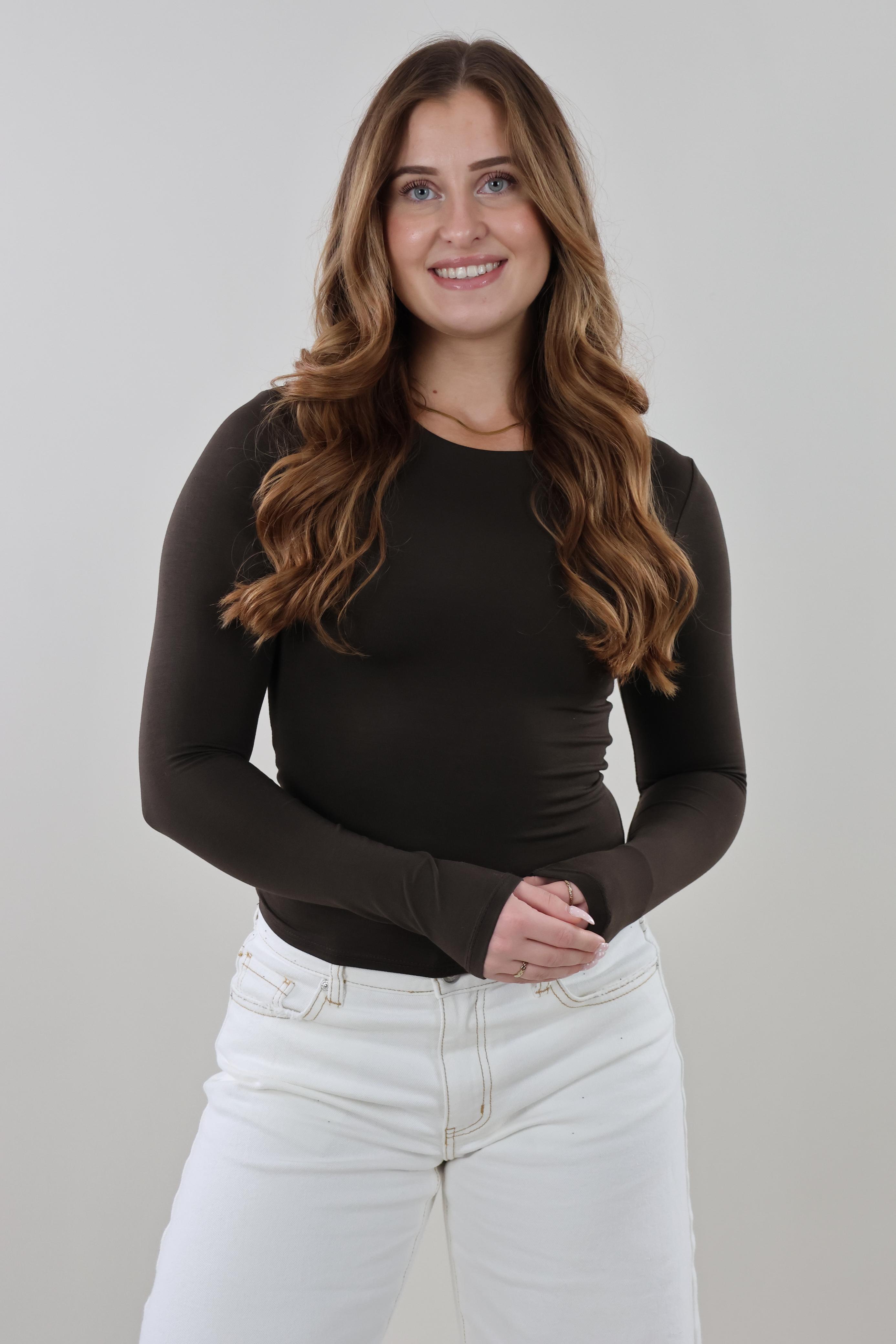 Essential long sleeve Top - Dark brown