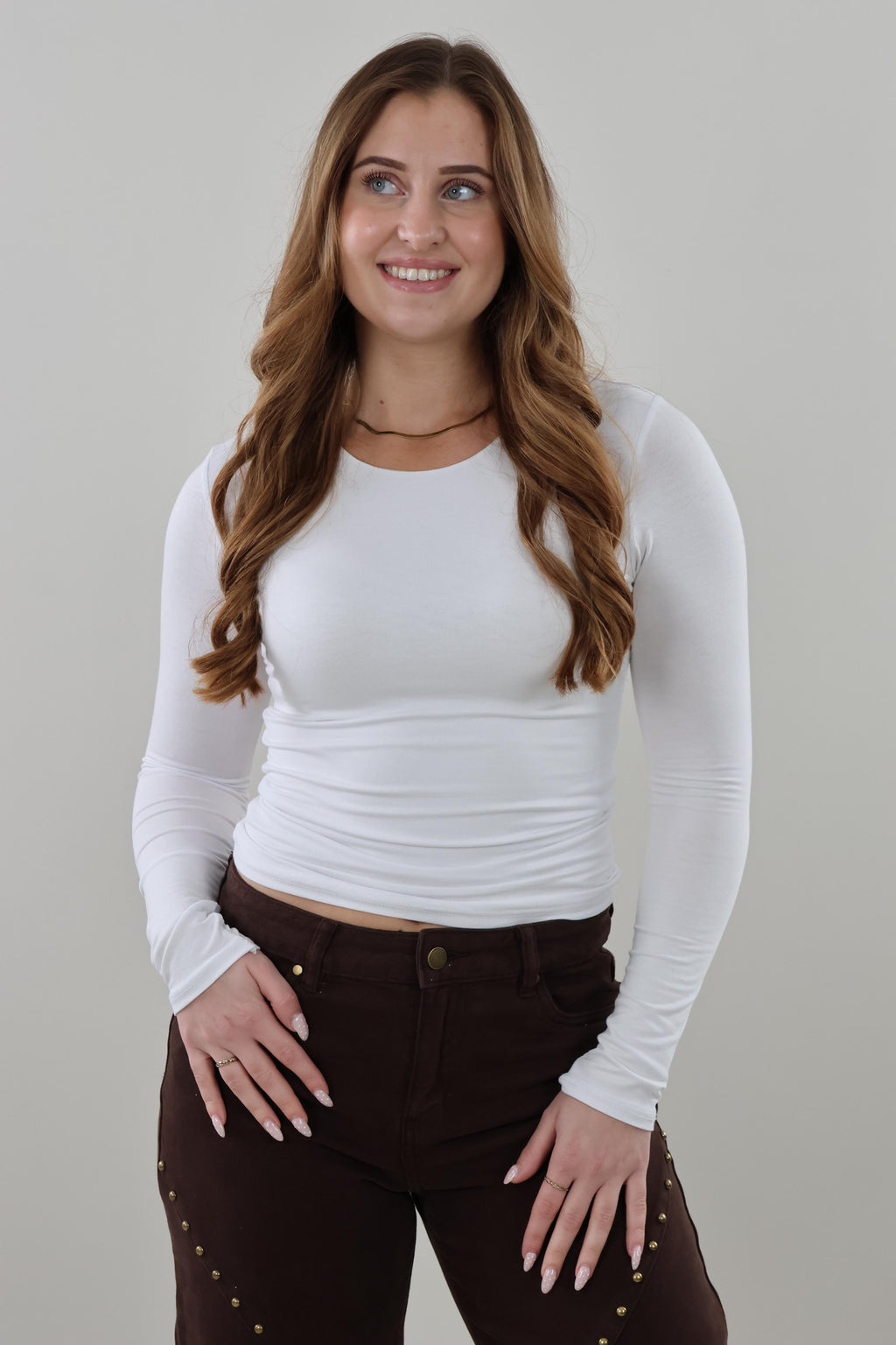 Essential long sleeve Top - White