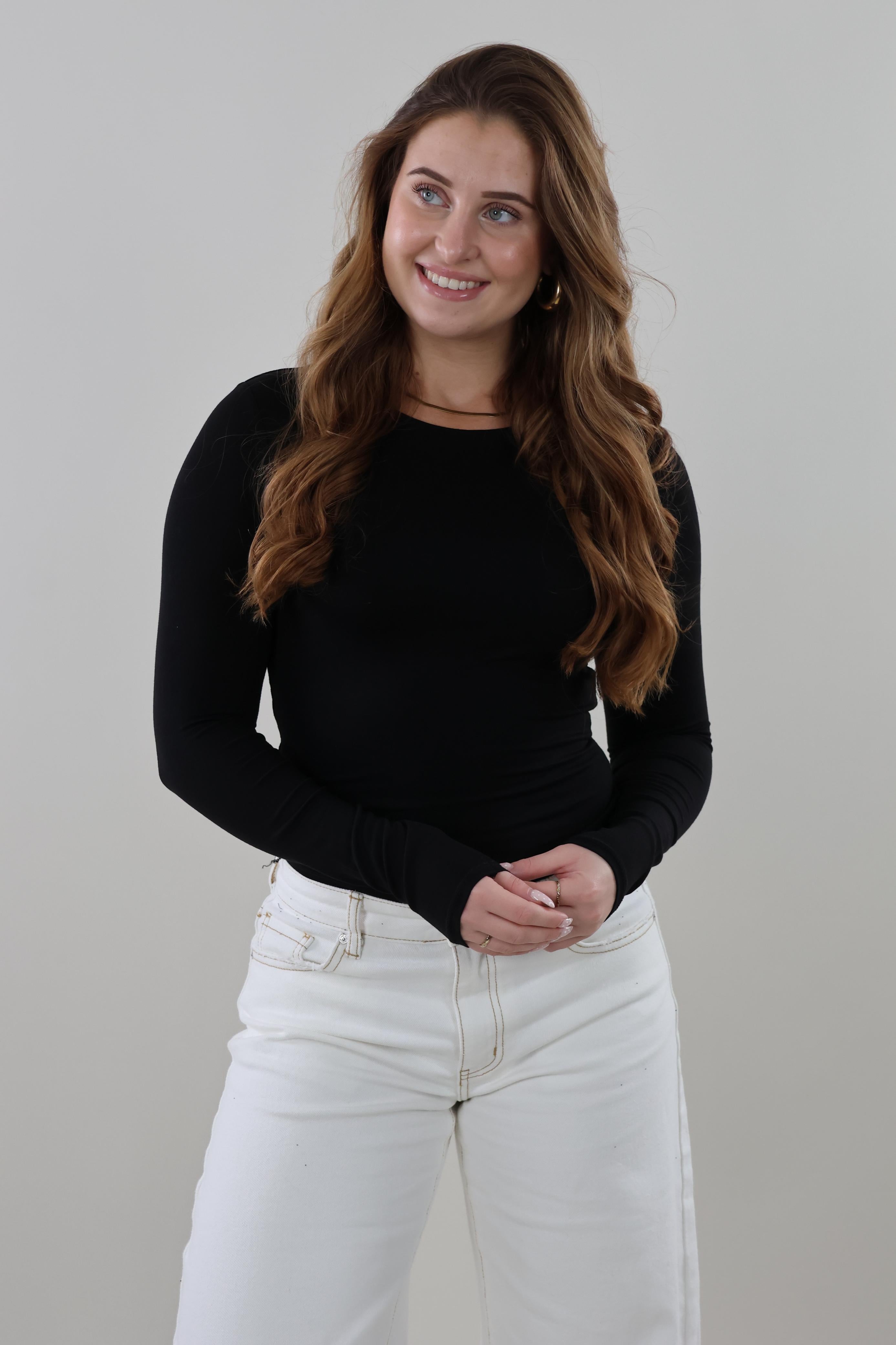 Essential long sleeve Top - Black