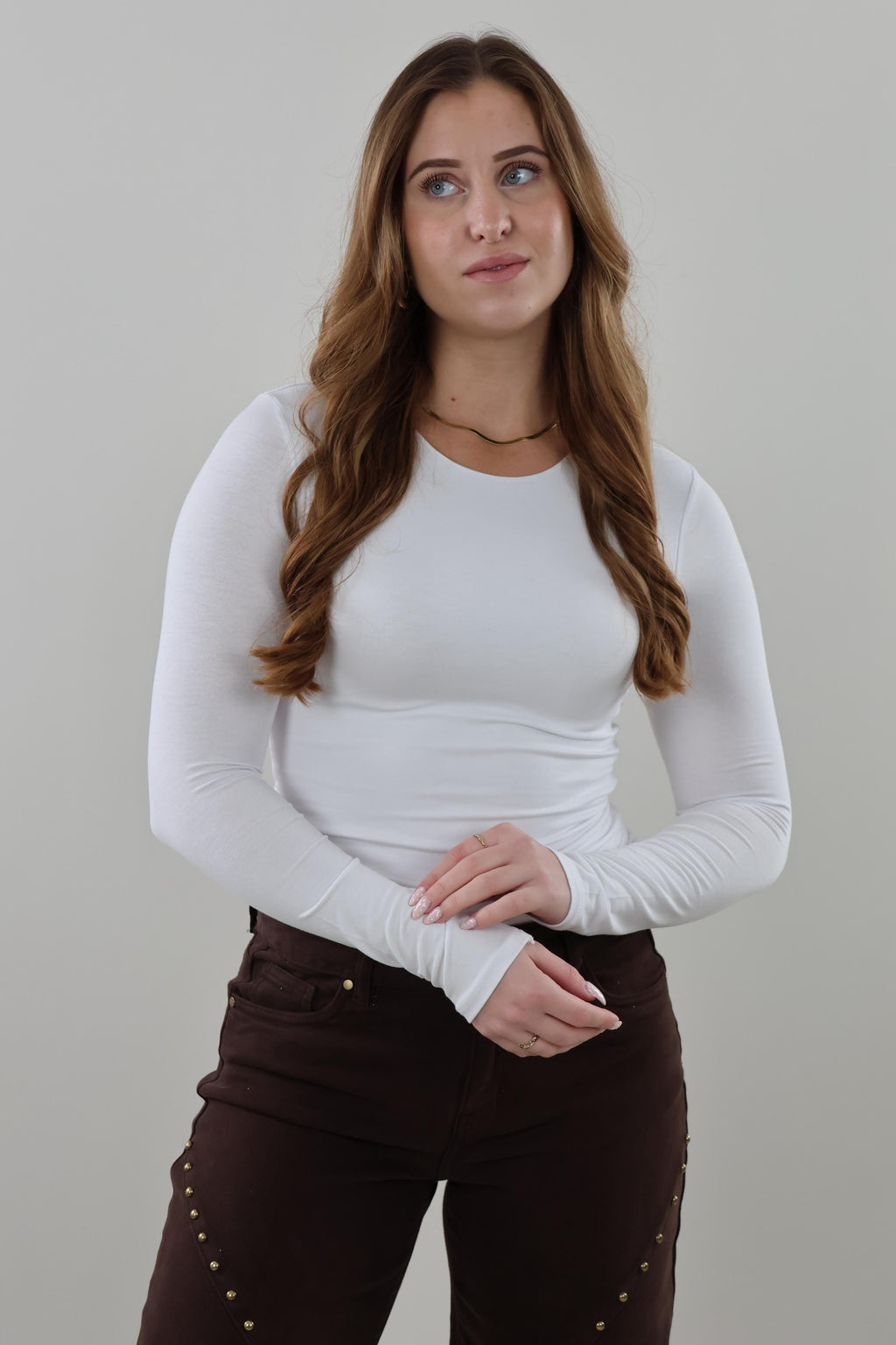 Essential long sleeve Top - White