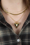 Statement heart Necklace - Gold
